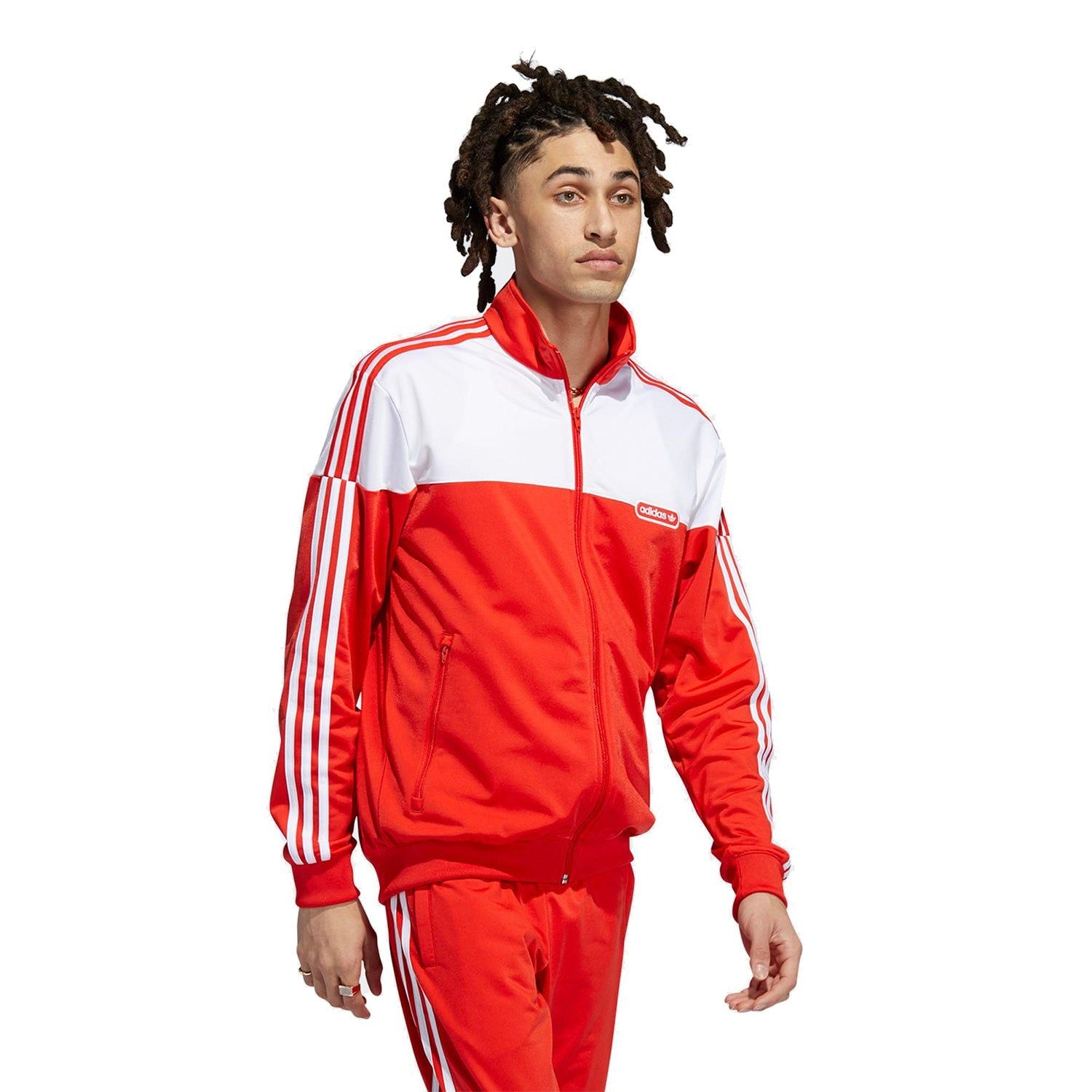 adidas Originals Split Firebird Track Top - Red - ViaductClothing -  -  