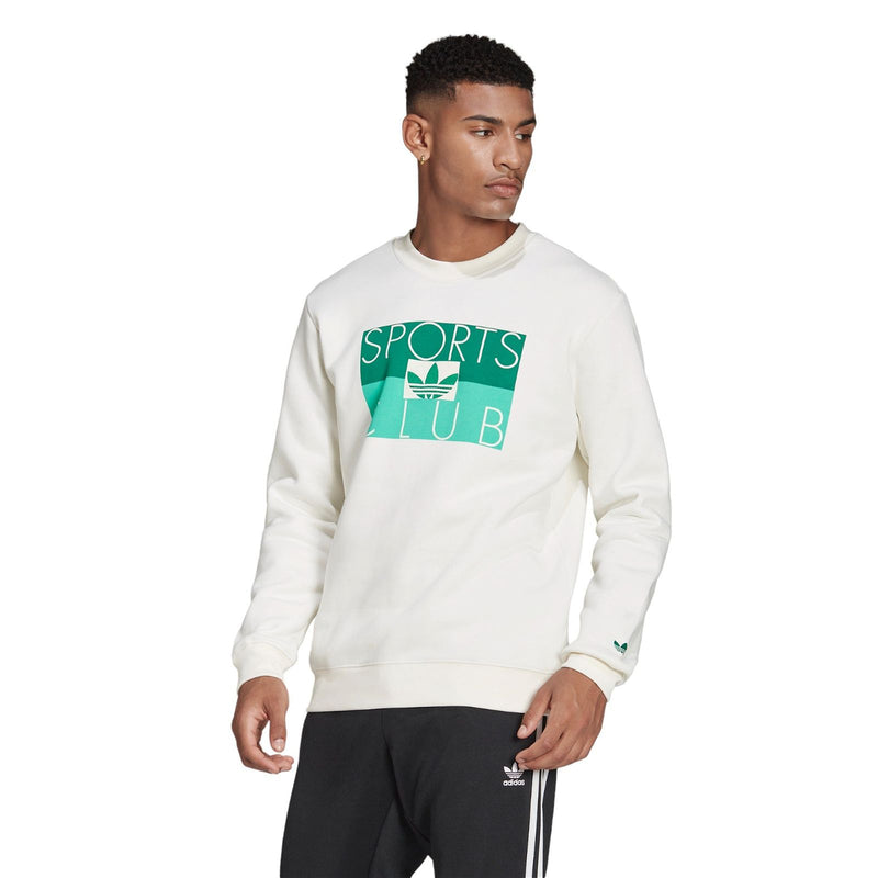 adidas Originals Sports Club Crew Neck Sweatshirt White HF4911 ViaductClothing