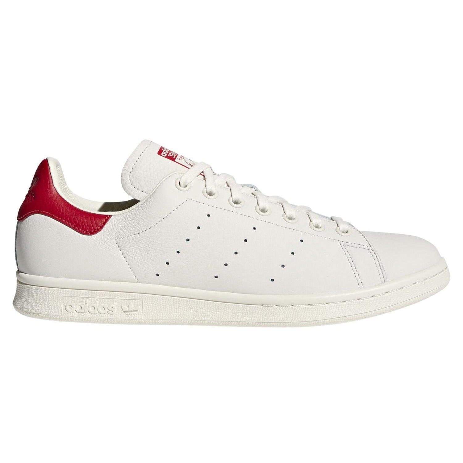 adidas Originals Stan Smith Premium Trainers - Chalk White & Red - ViaductClothing -  -  