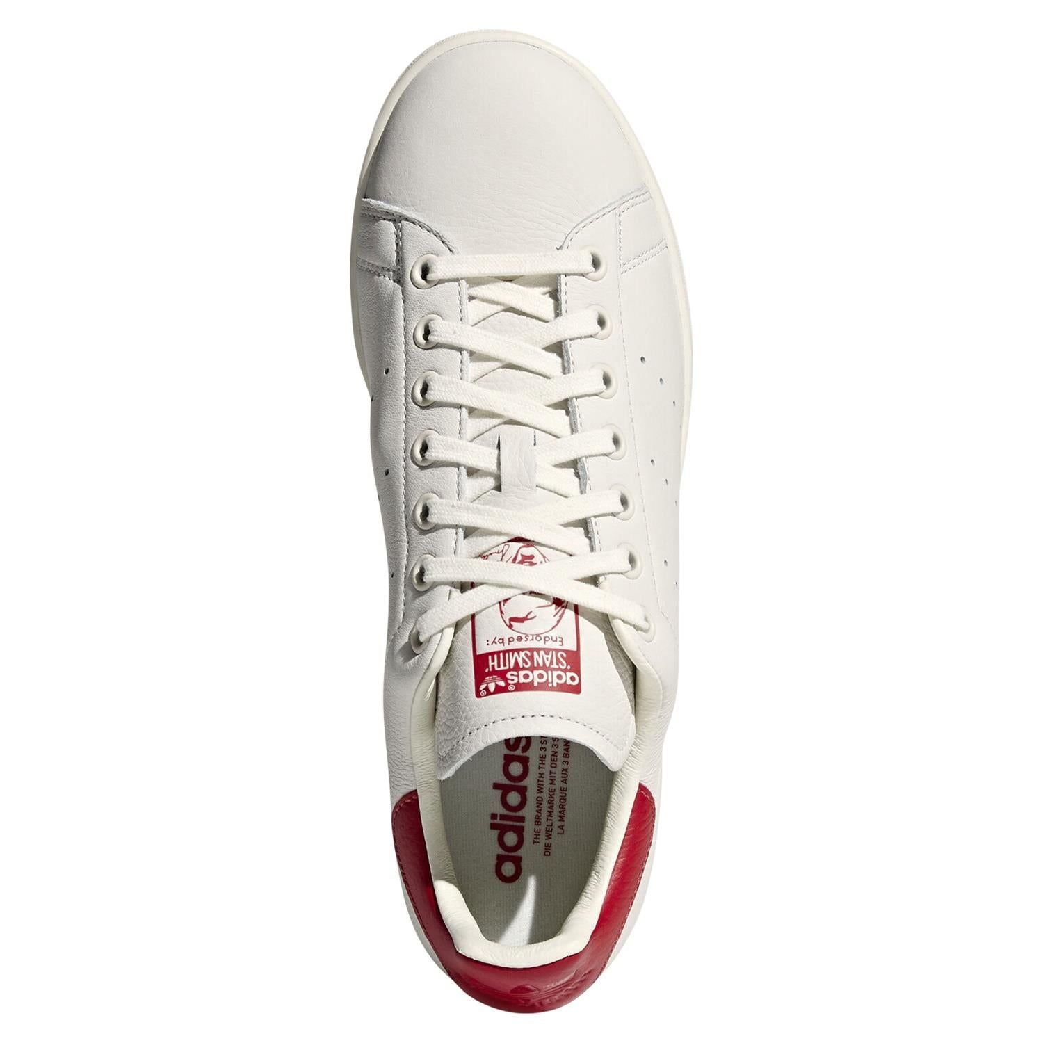 adidas Originals Stan Smith Premium Trainers - Chalk White & Red - ViaductClothing -  -  
