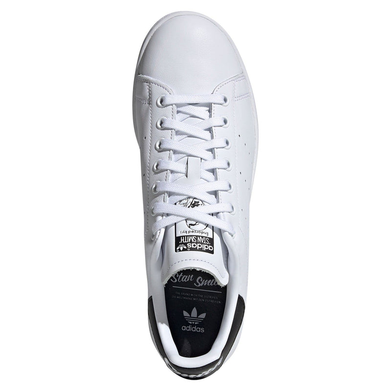 adidas Originals Stan Smith Script Shoes - White & Black - ViaductClothing -  -  