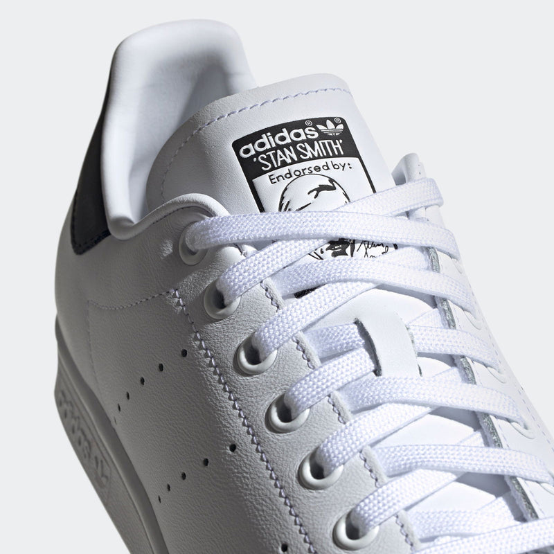 adidas Originals Stan Smith Script Shoes - White & Black - ViaductClothing -  -  