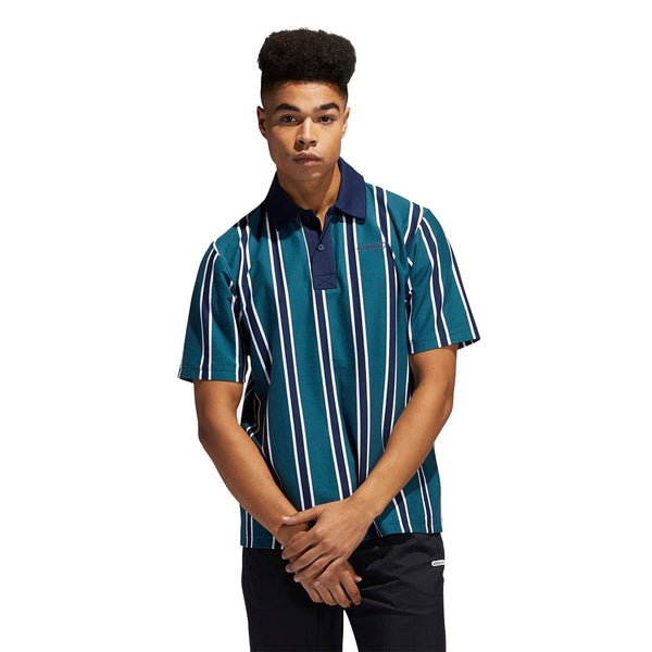 adidas Originals Stripe Polo Shirt - Green - ViaductClothing -  -  