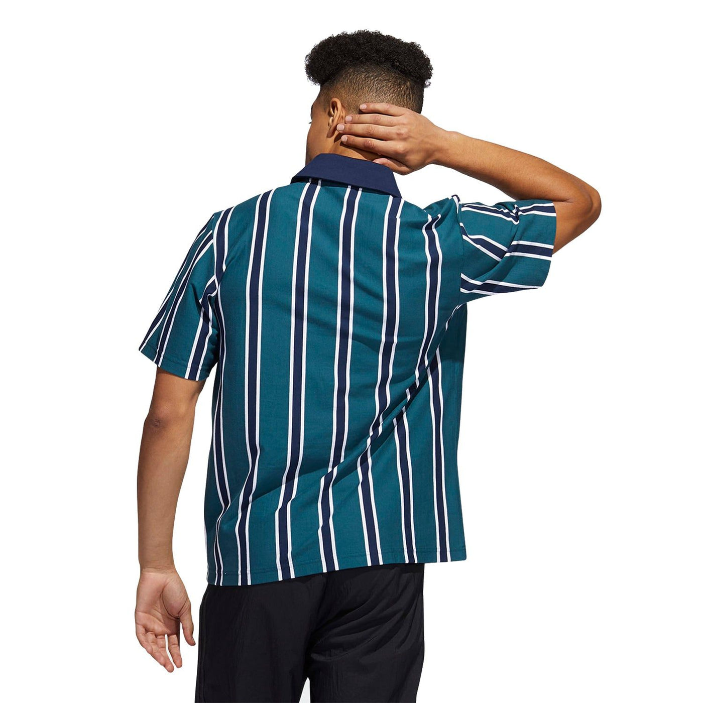 adidas Originals Stripe Polo Shirt Green GN3798 ViaductClothing