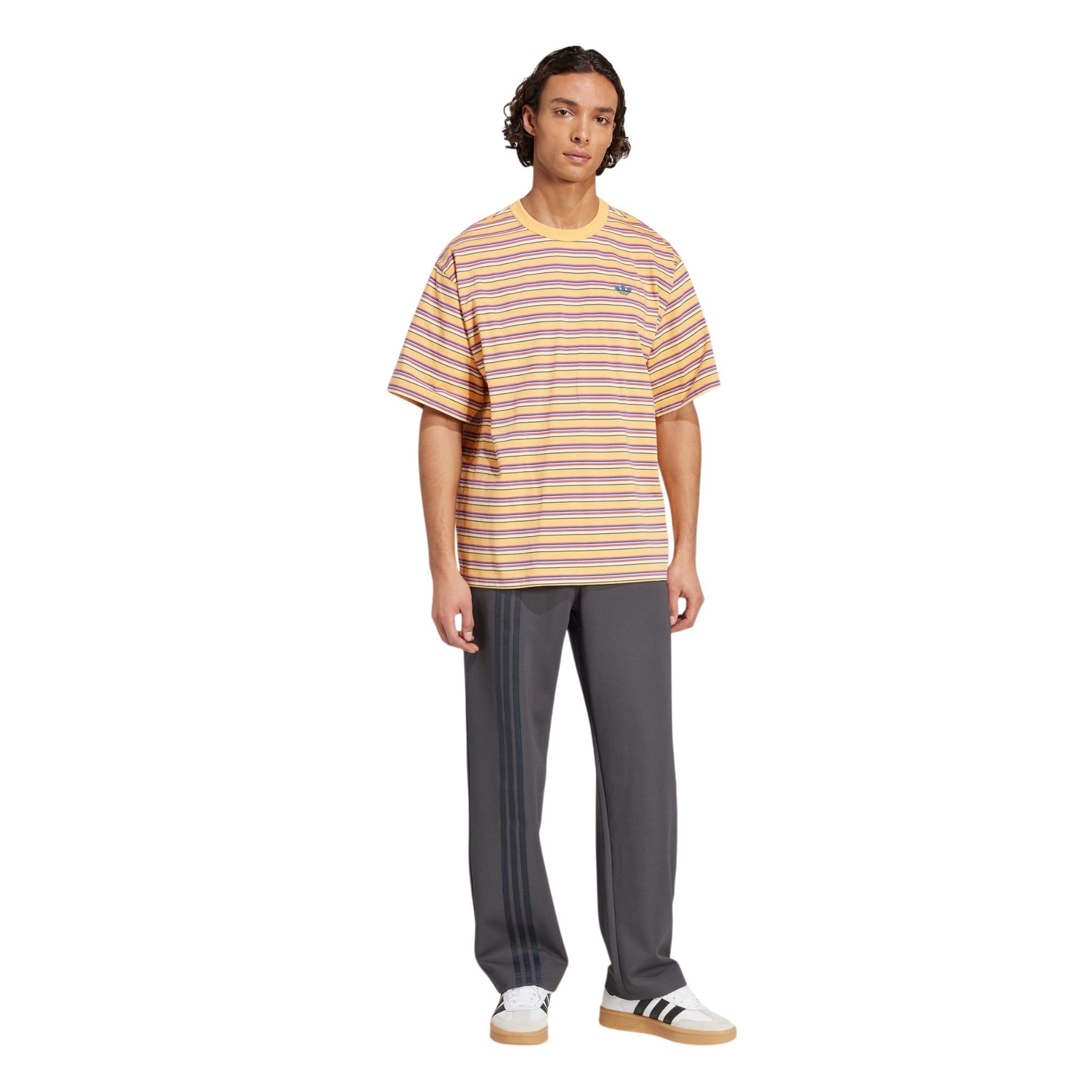adidas Originals Stripe Crew Neck T-Shirt - Multicolor