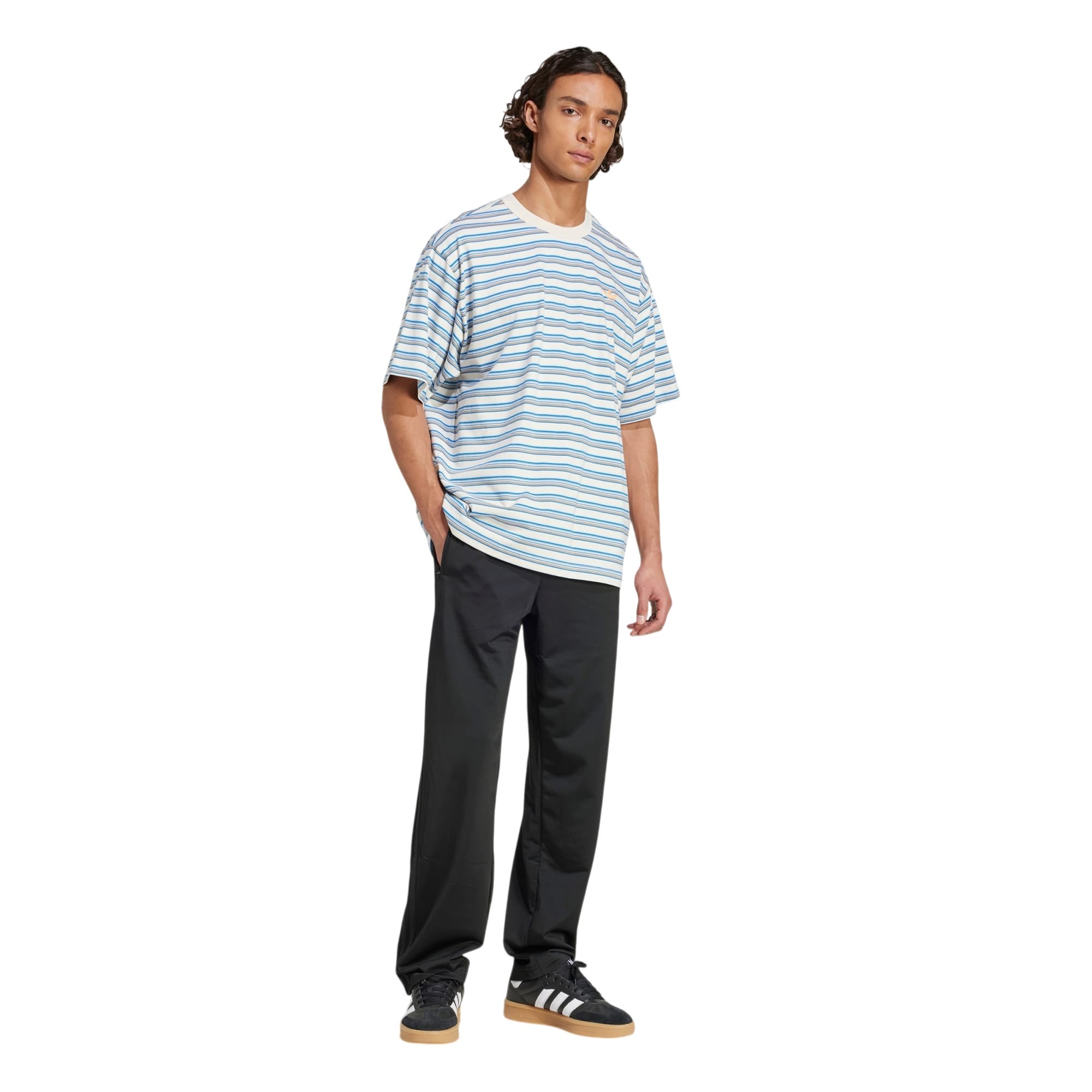 adidas Originals Striped Crew Neck T Shirt - Multicolor / Blanch Cargo
