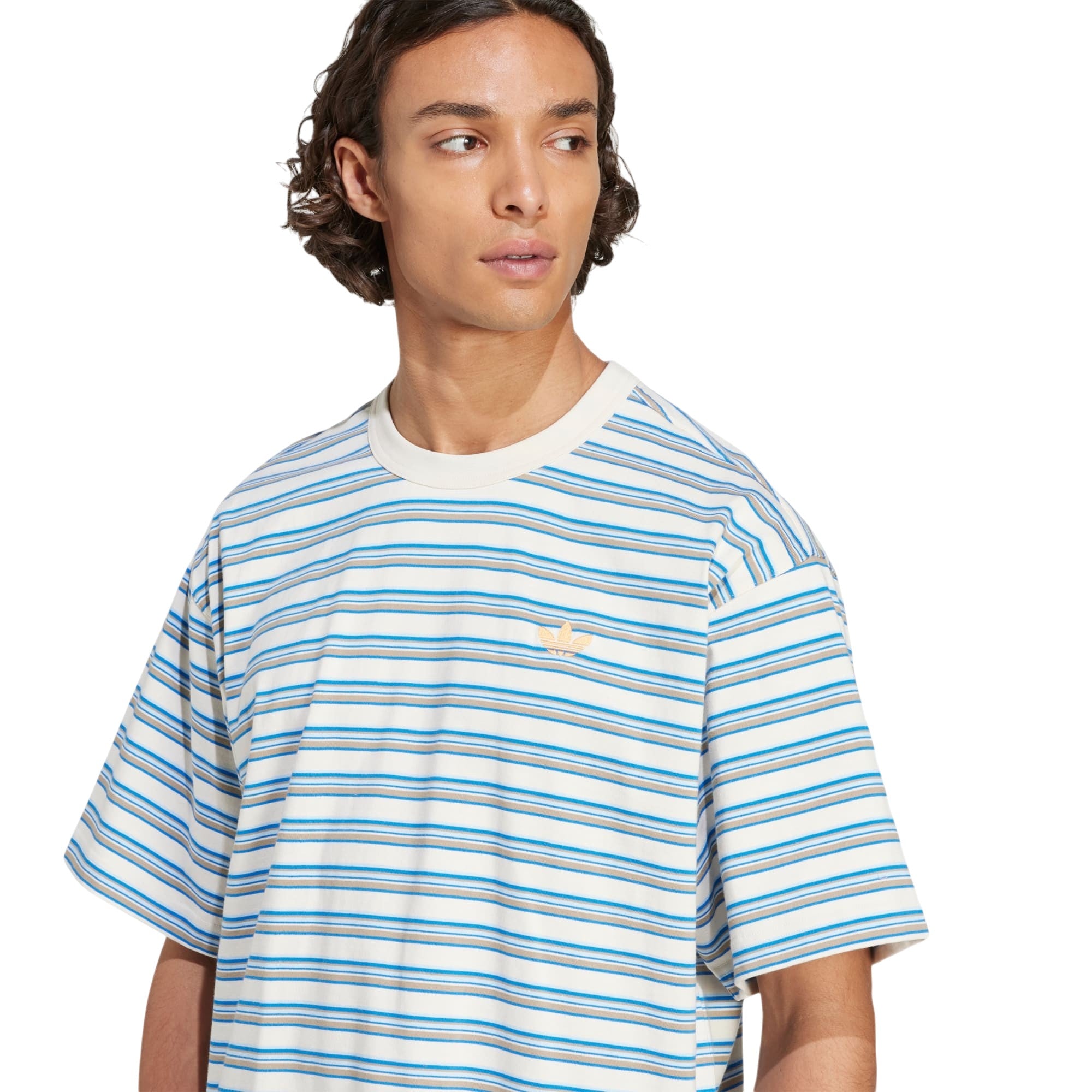 adidas Originals Striped Crew Neck T Shirt - Multicolor / Blanch Cargo