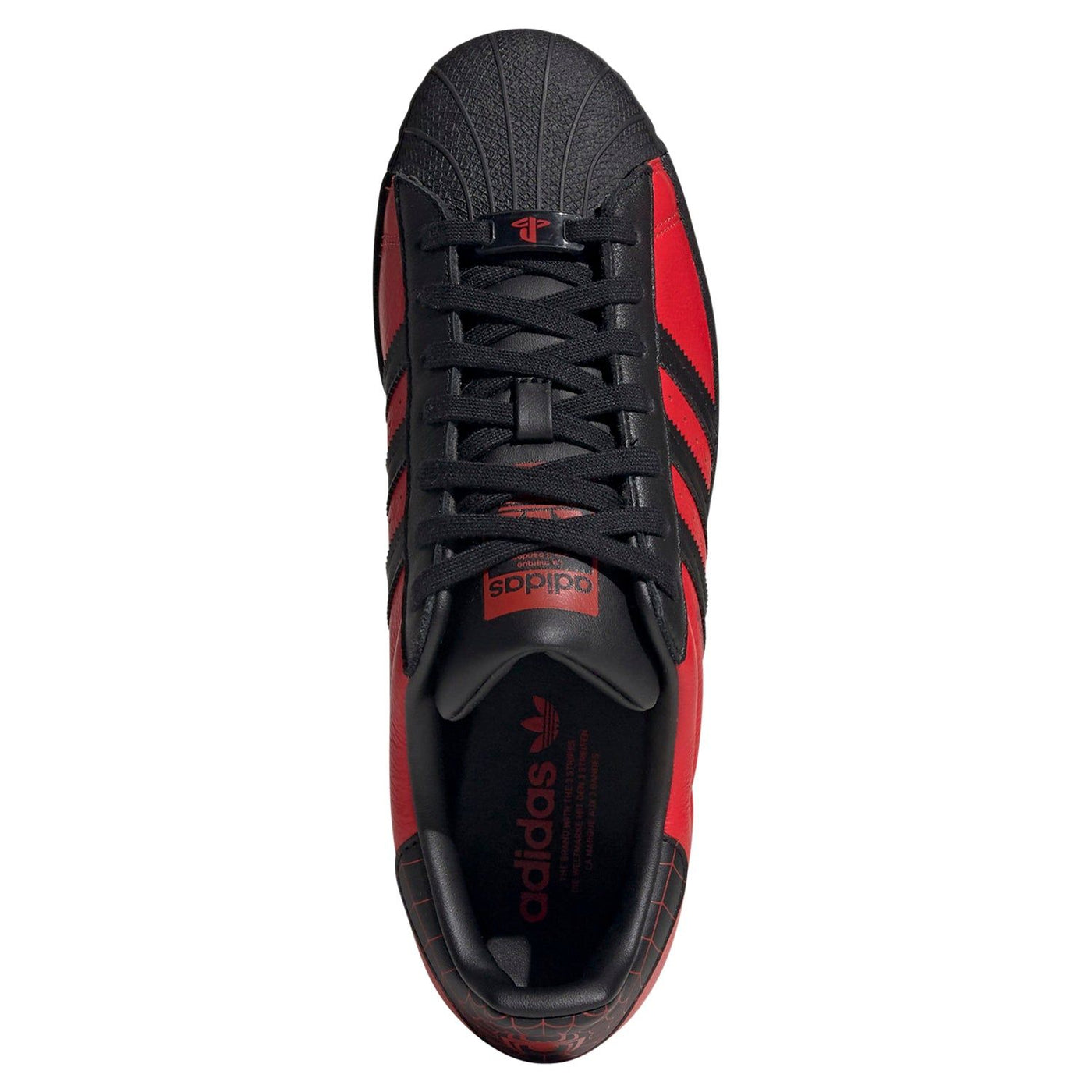 adidas Originals Superstar Spider Man Miles Morales Trainers Red GV7128 ViaductClothing