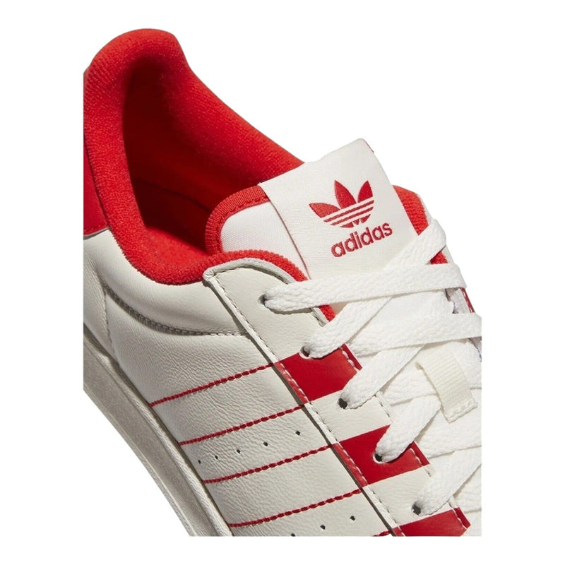 Red adidas superstar trainers top