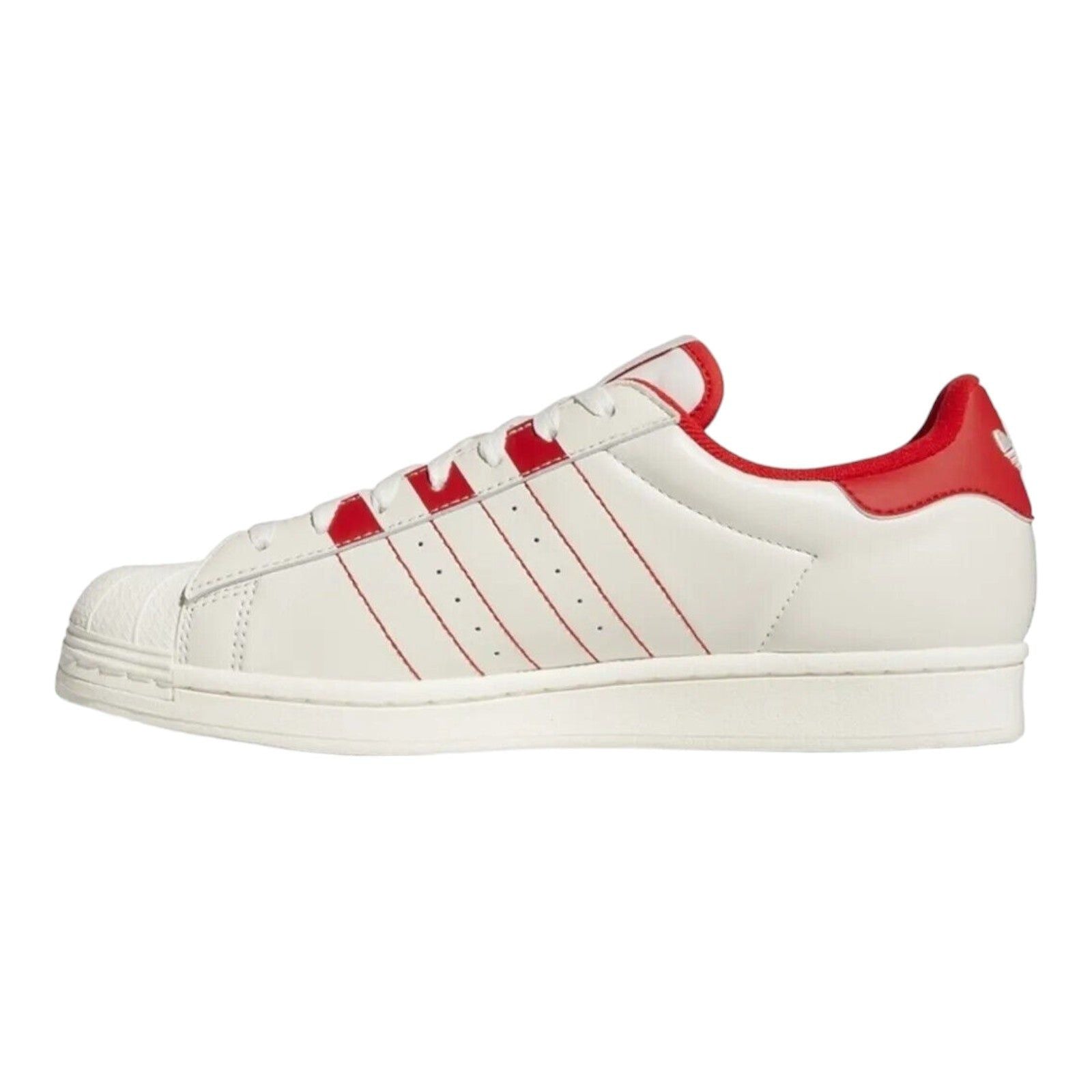 adidas Originals Superstar Trainers - White Vivid Red - ViaductClothing -  -  