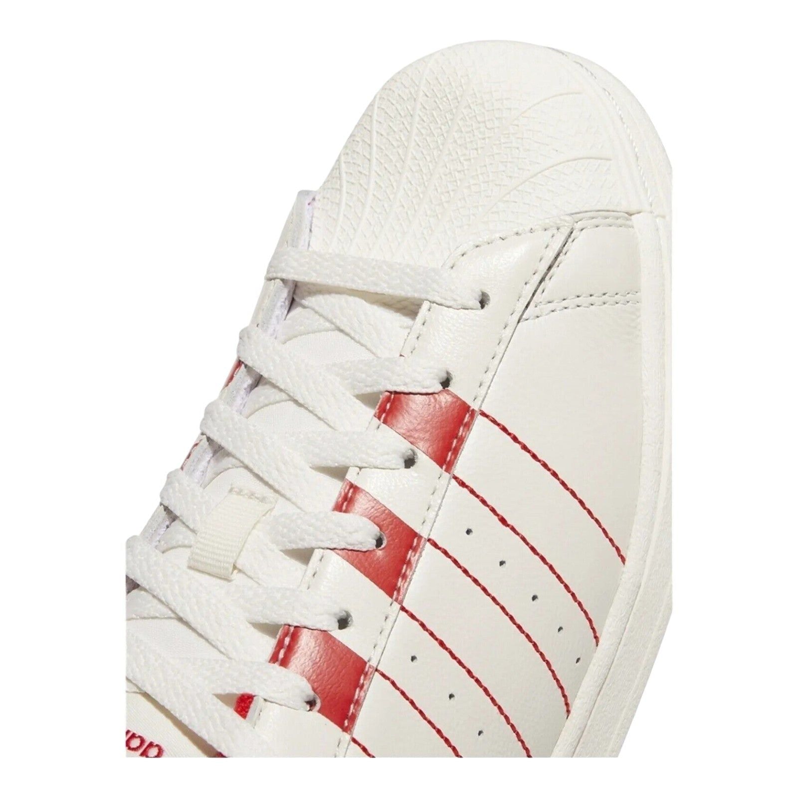 adidas Originals Superstar Trainers - White Vivid Red - ViaductClothing -  -  
