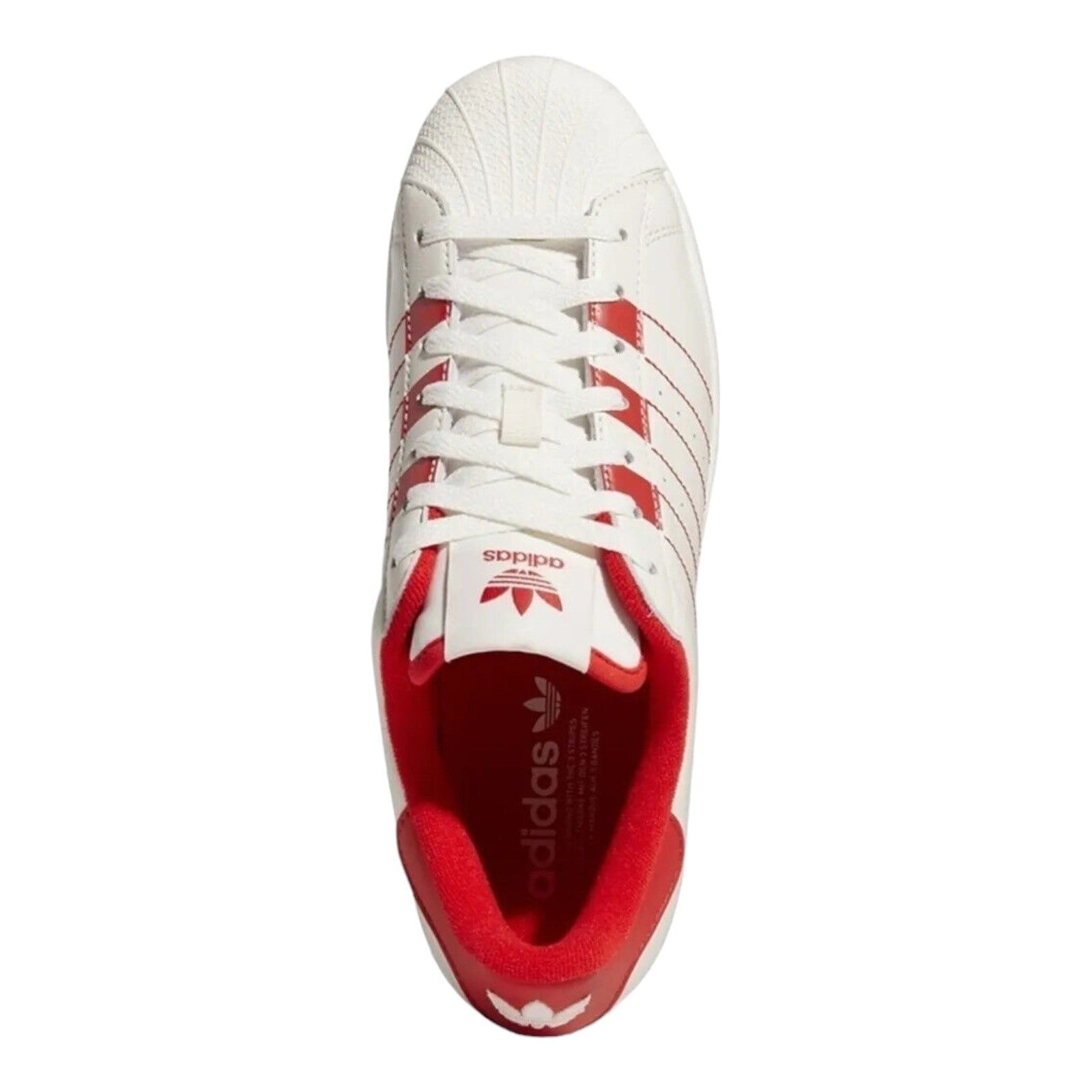 adidas Originals Superstar Trainers - White Vivid Red - ViaductClothing -  -  
