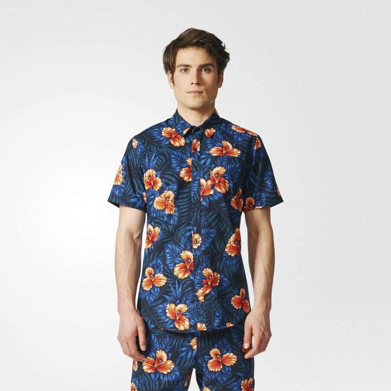 adidas Originals Sweat Leaf Hawaiian Shirt - Multi - ViaductClothing -  -  