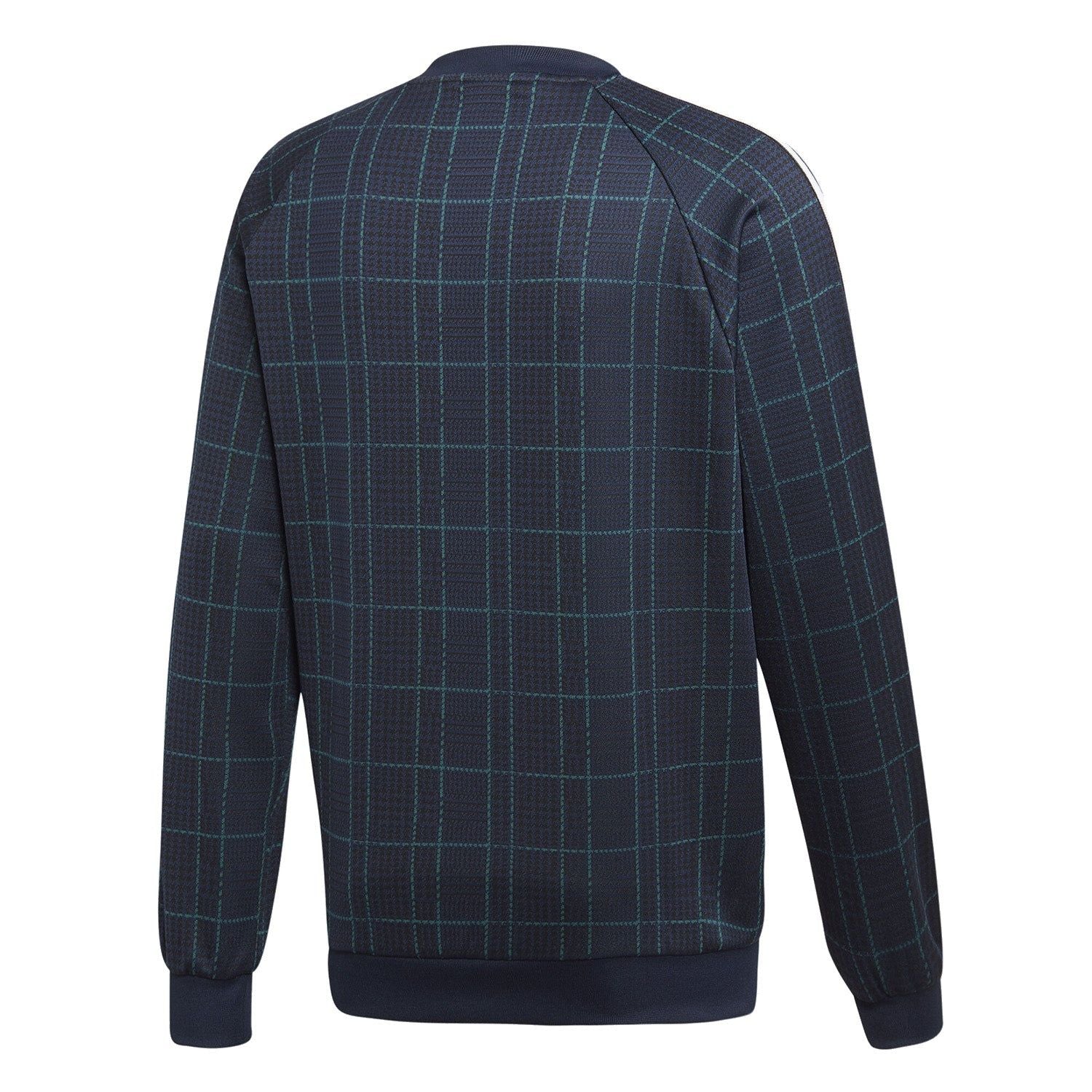 adidas Originals Tartan Crewneck Sweatshirt - Navy - ViaductClothing -  -  
