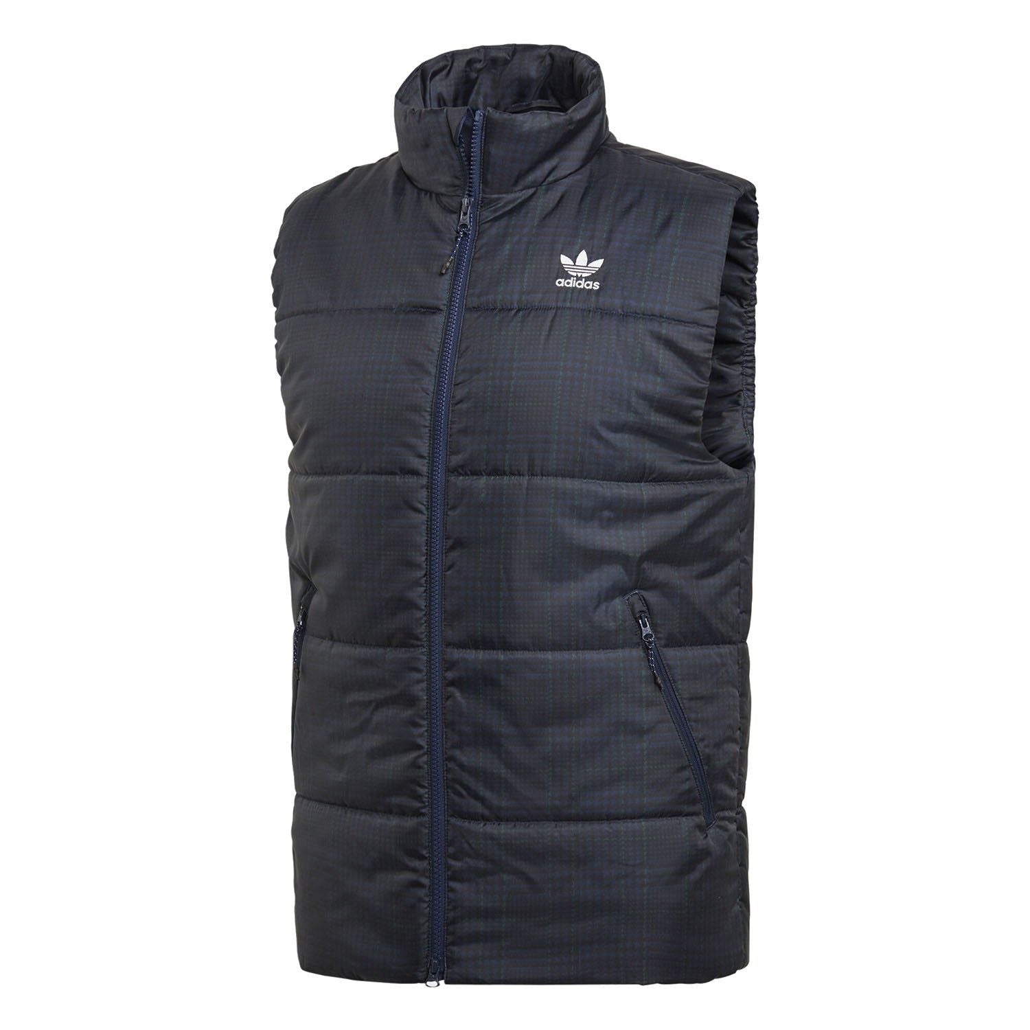 adidas Originals Tartan Gilet - Navy - ViaductClothing -  -  