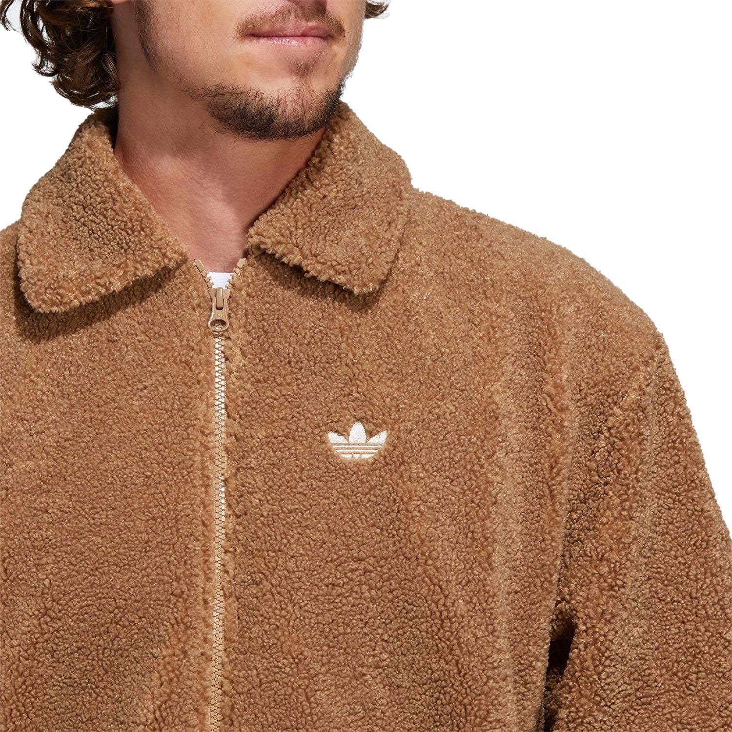 adidas Originals Teddy Bear Fleece Jacket - Brown - ViaductClothing -  -  