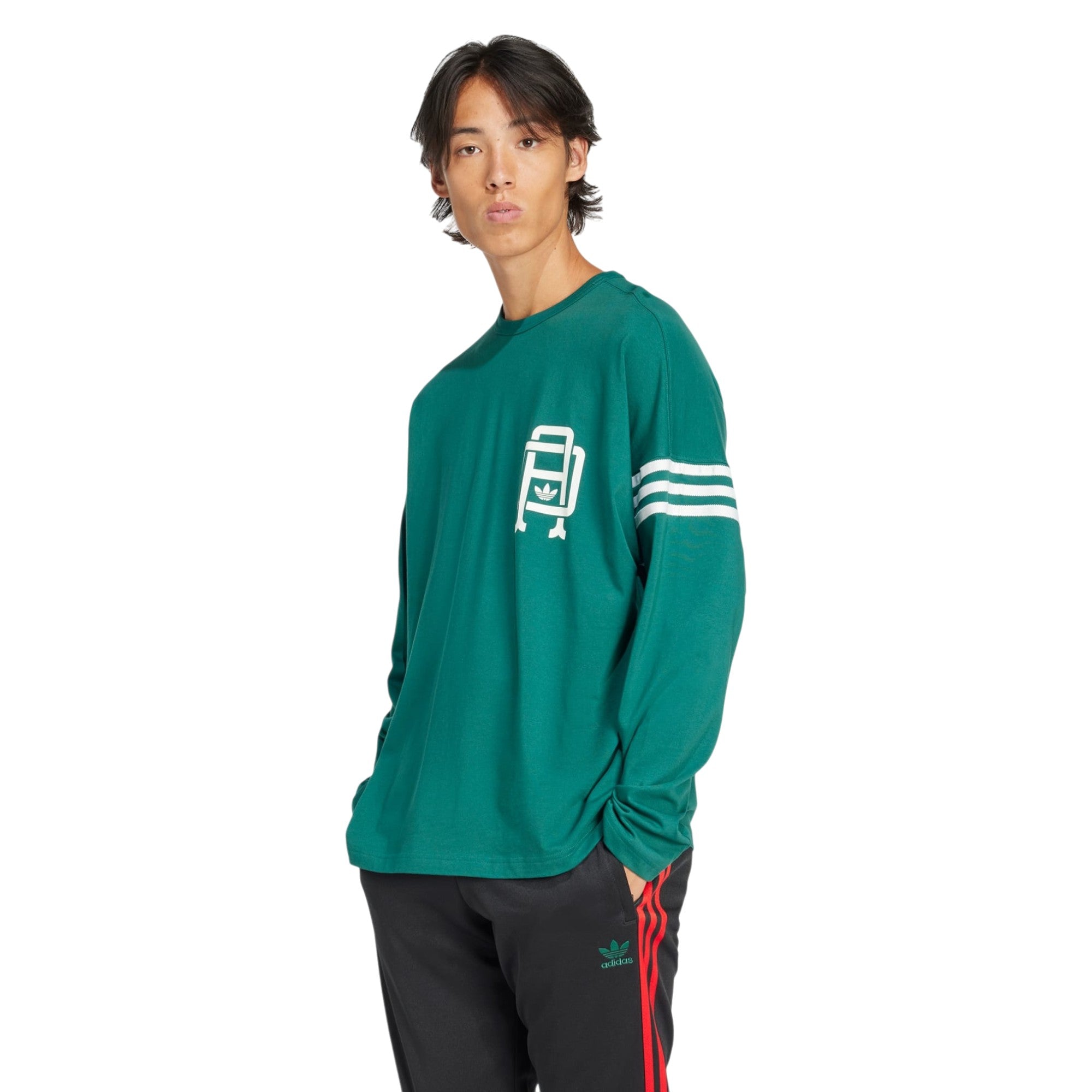 adidas Originals Men's Varsity Long-Sleeve T-Shirt - Green