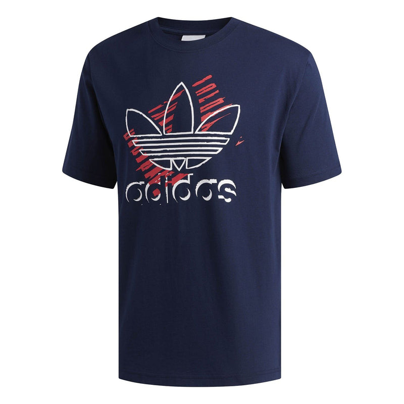 Adidas trefoil t shirt navy sales
