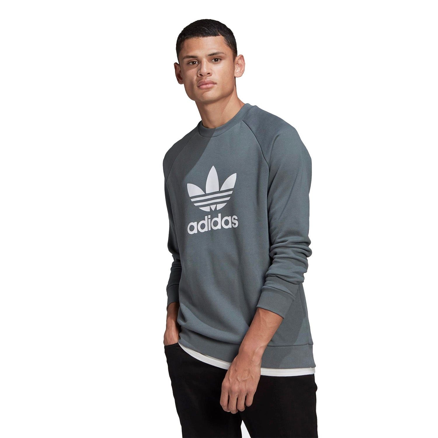 adidas  Originals Trefoil Crew Sweatshirt - Blue Oxide - ViaductClothing -  -  