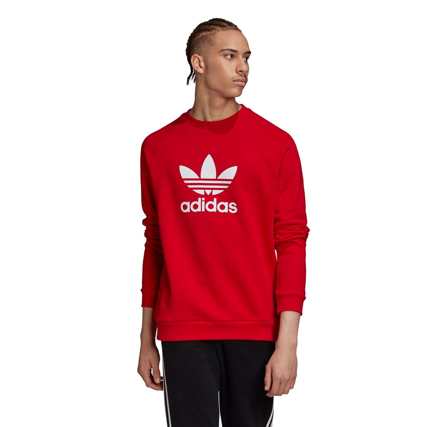 adidas Originals Trefoil Crew Sweatshirt - Red - ViaductClothing -  -  