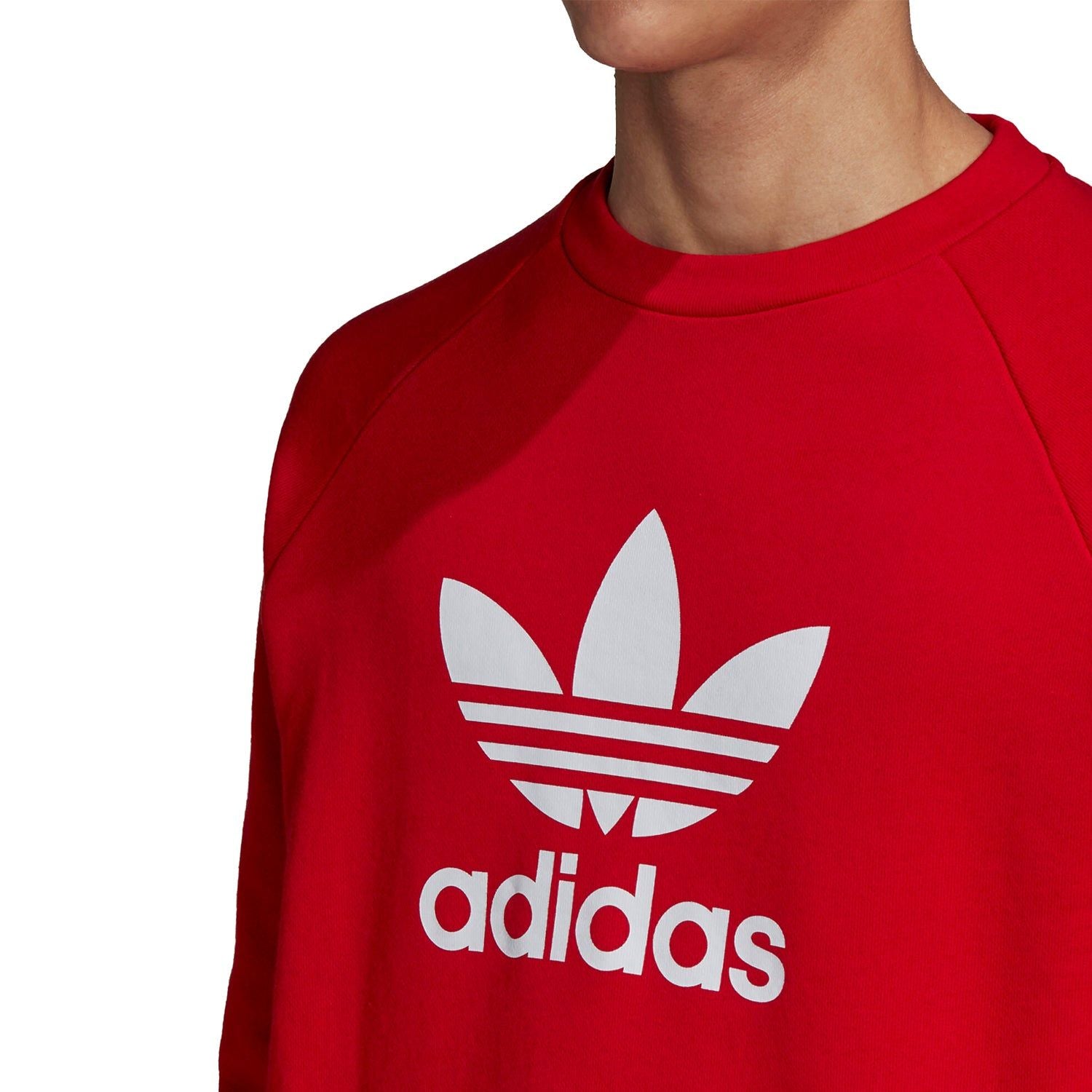 adidas Originals Trefoil Crew Sweatshirt - Red - ViaductClothing -  -  