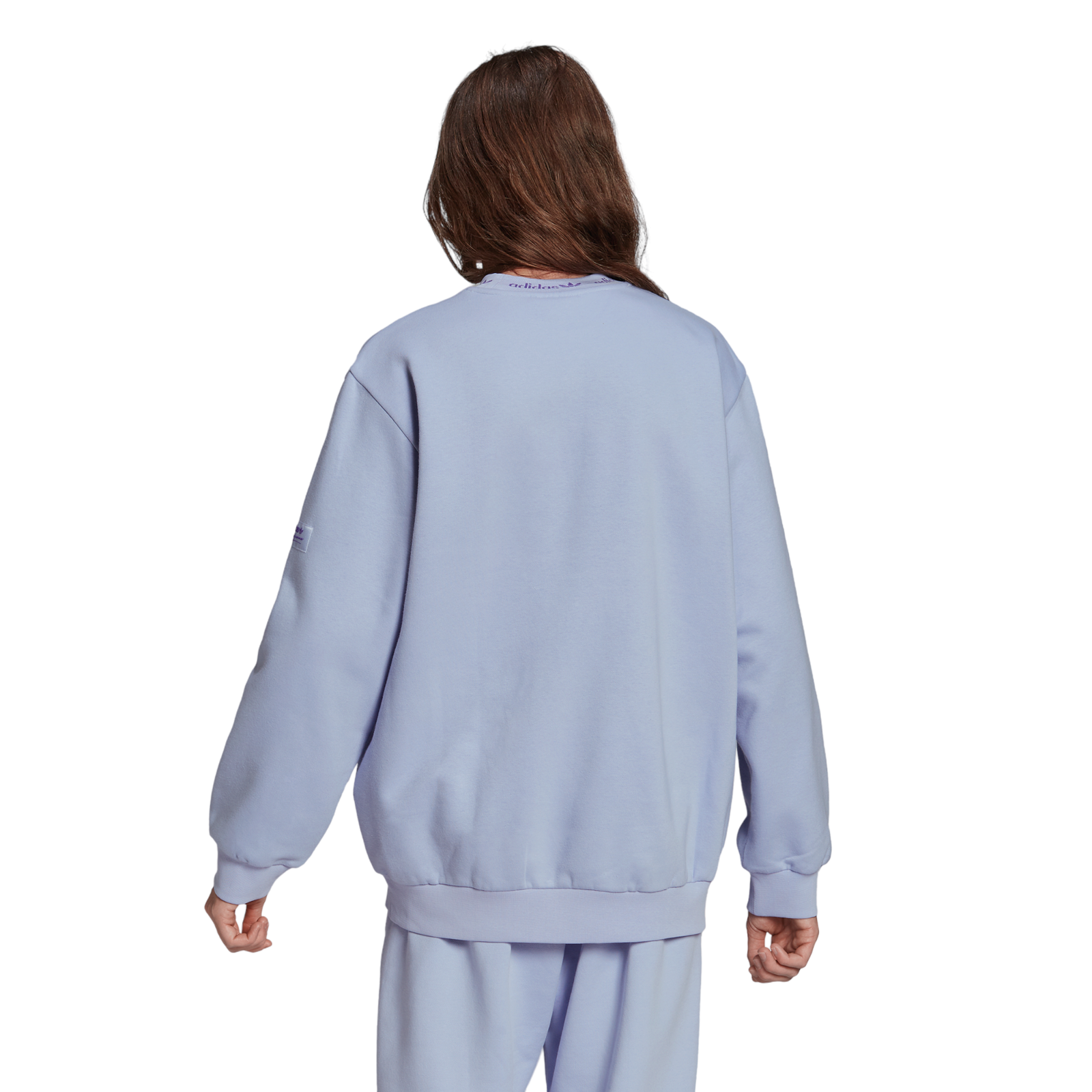 Adidas originals linear sweater in lilac and black deals