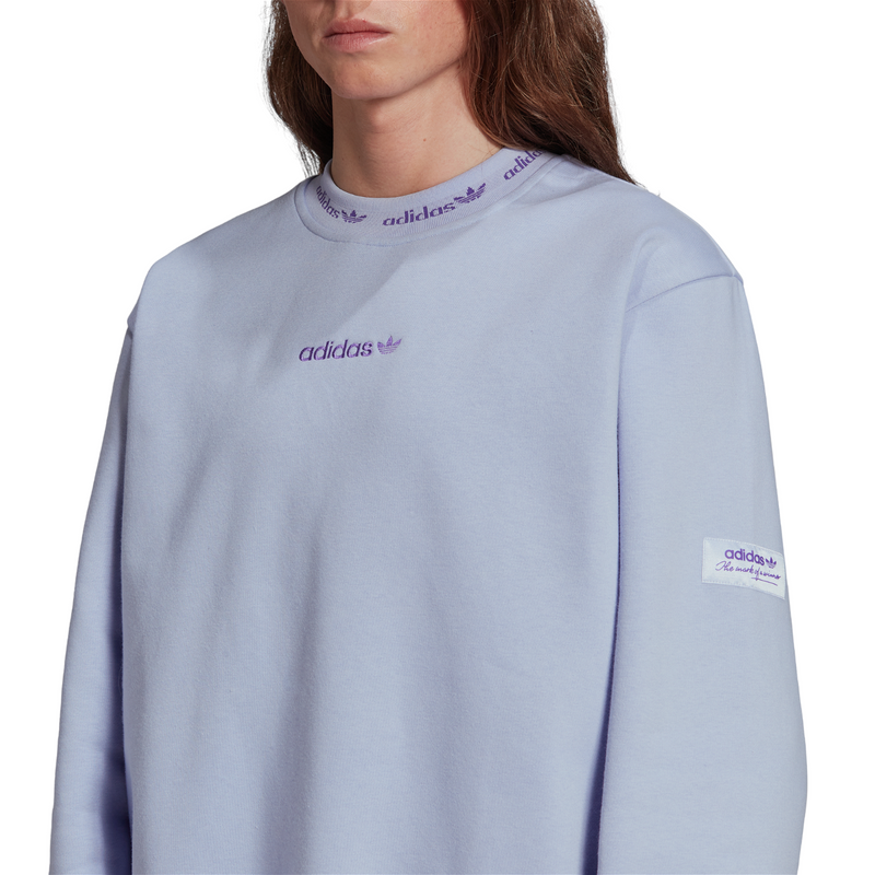 adidas Originals Trefoil Linear Crew Sweatshirt Purple HM2663 ViaductClothing