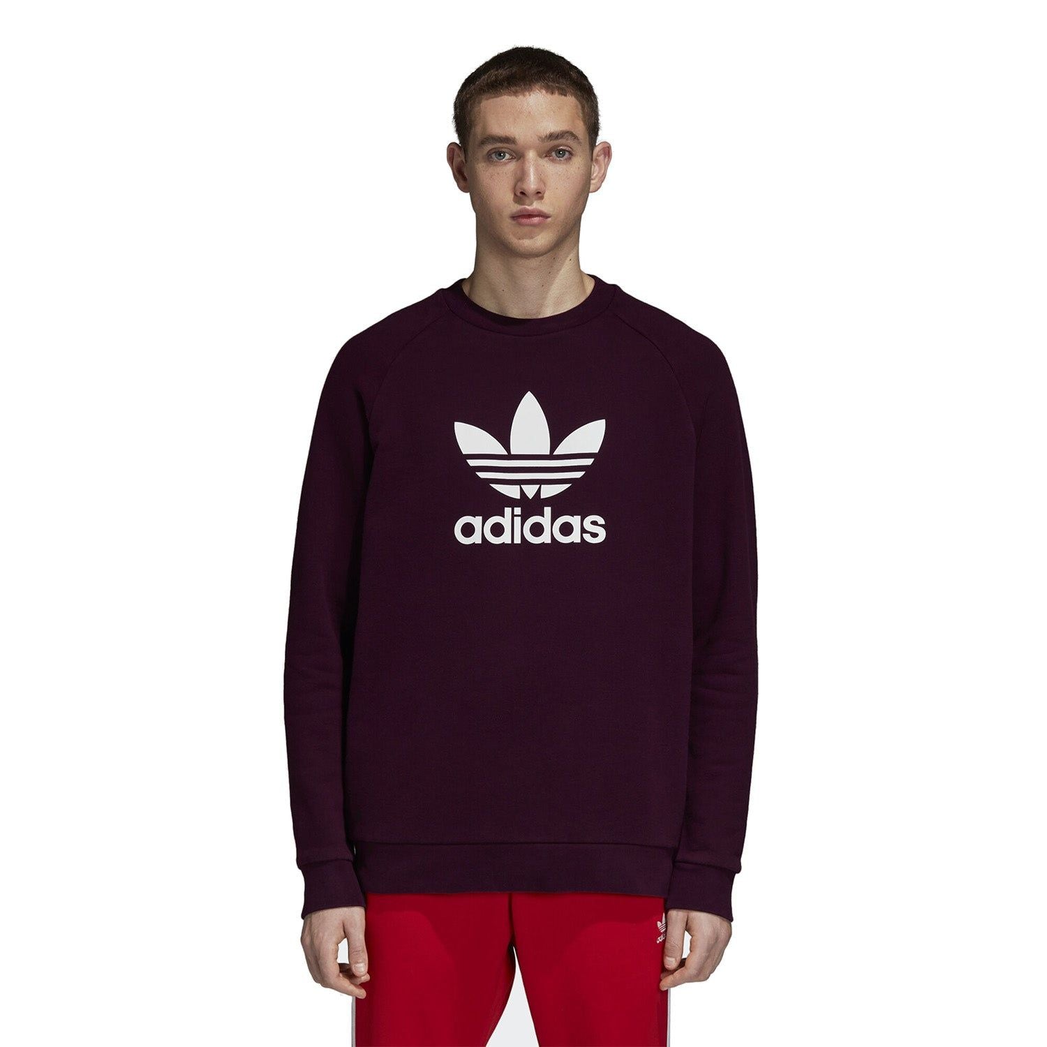 adidas Originals Trefoil Sweatshirt - Burgundy - ViaductClothing -  -  