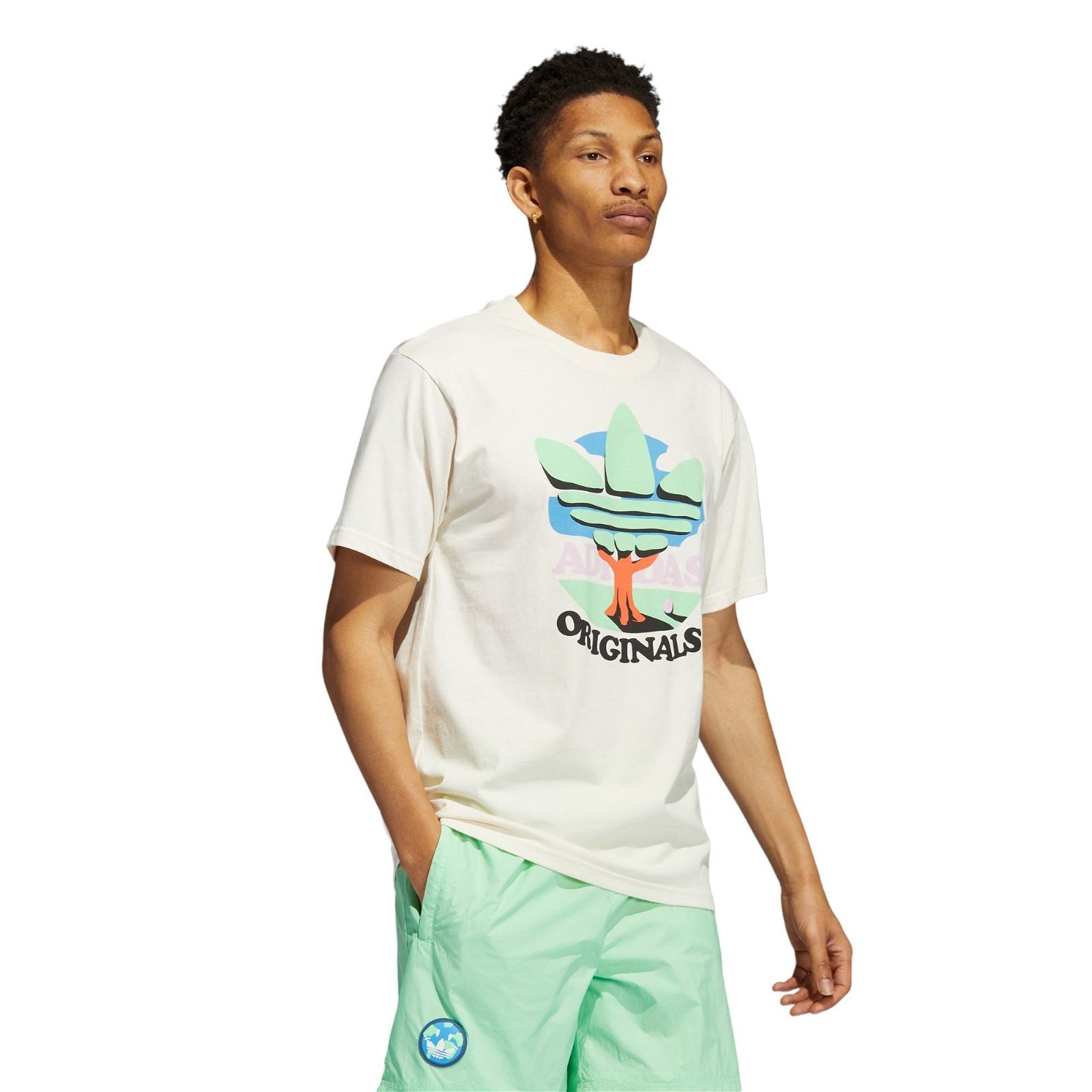 adidas Originals Trefoil Tree T-Shirt - Non Dyed White - ViaductClothing -  -  