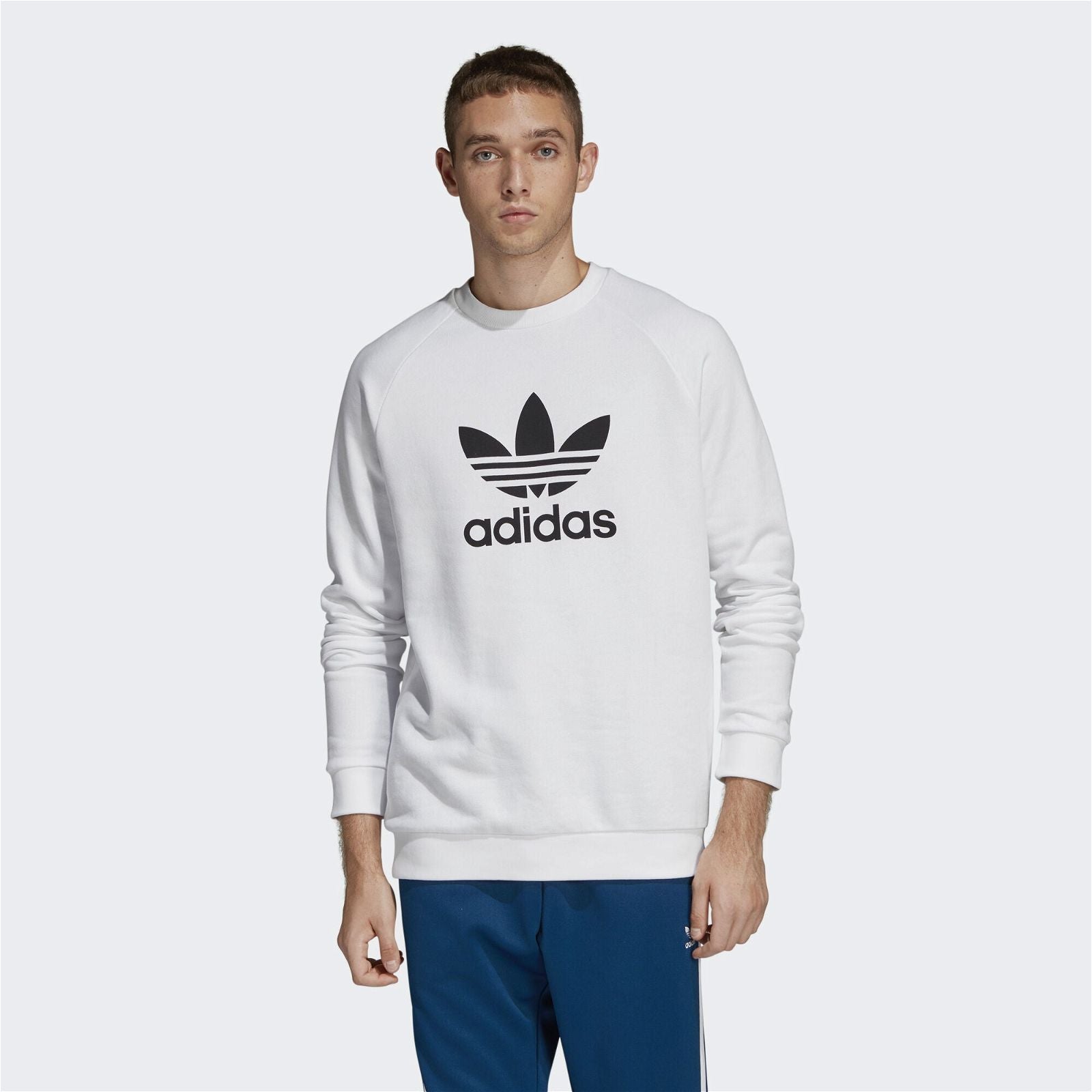 adidas Originals Trefoil Warm-Up Crew Sweatshirt - White - ViaductClothing -  -  