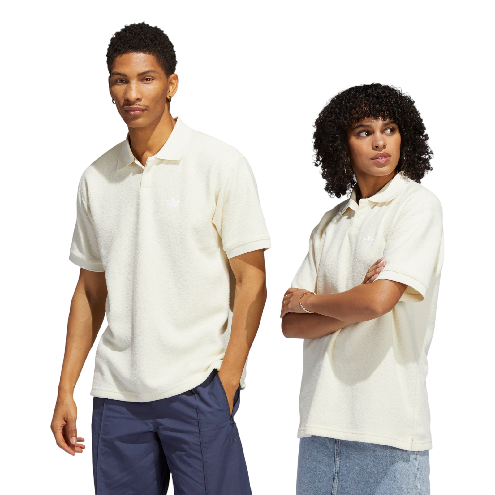 adidas Originals Unisex Tennis Polo - Cream & White - ViaductClothing -  -  