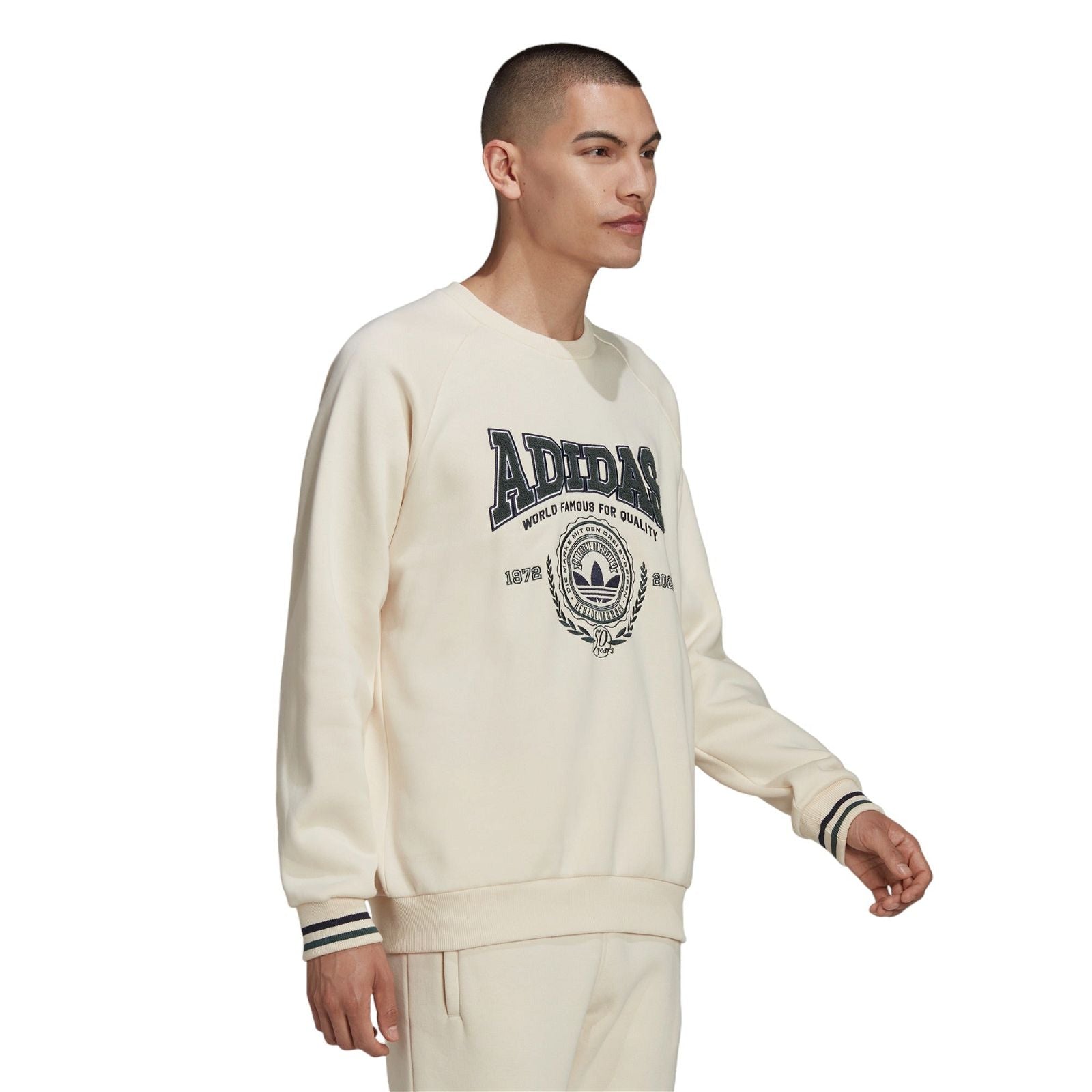 adidas Originals Varsity Retro Crewneck Sweatshirt - Beige - ViaductClothing -  -  