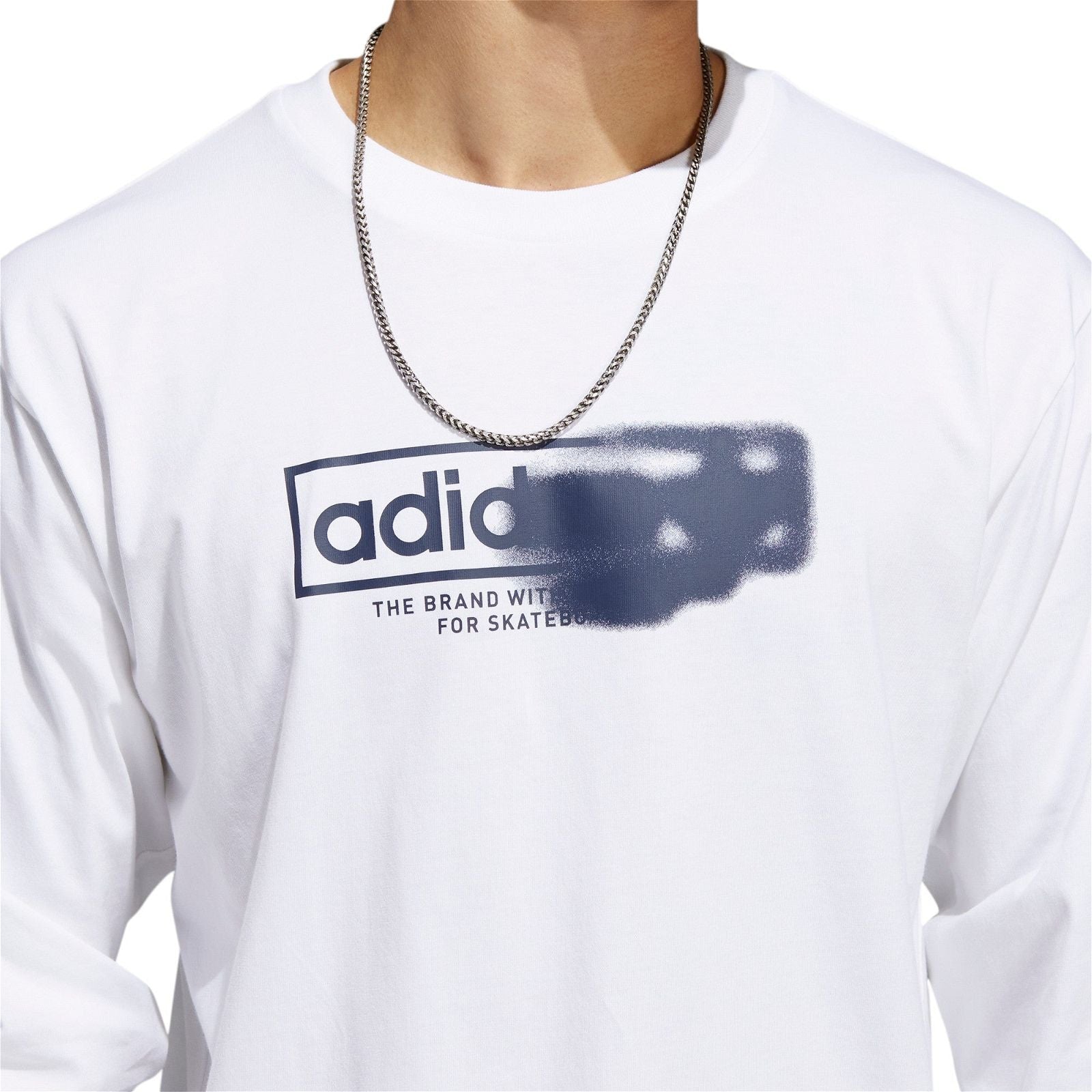 adidas Originals Washed Out 4.0 Logo Long Sleeve T-Shirt - White - ViaductClothing -  -  