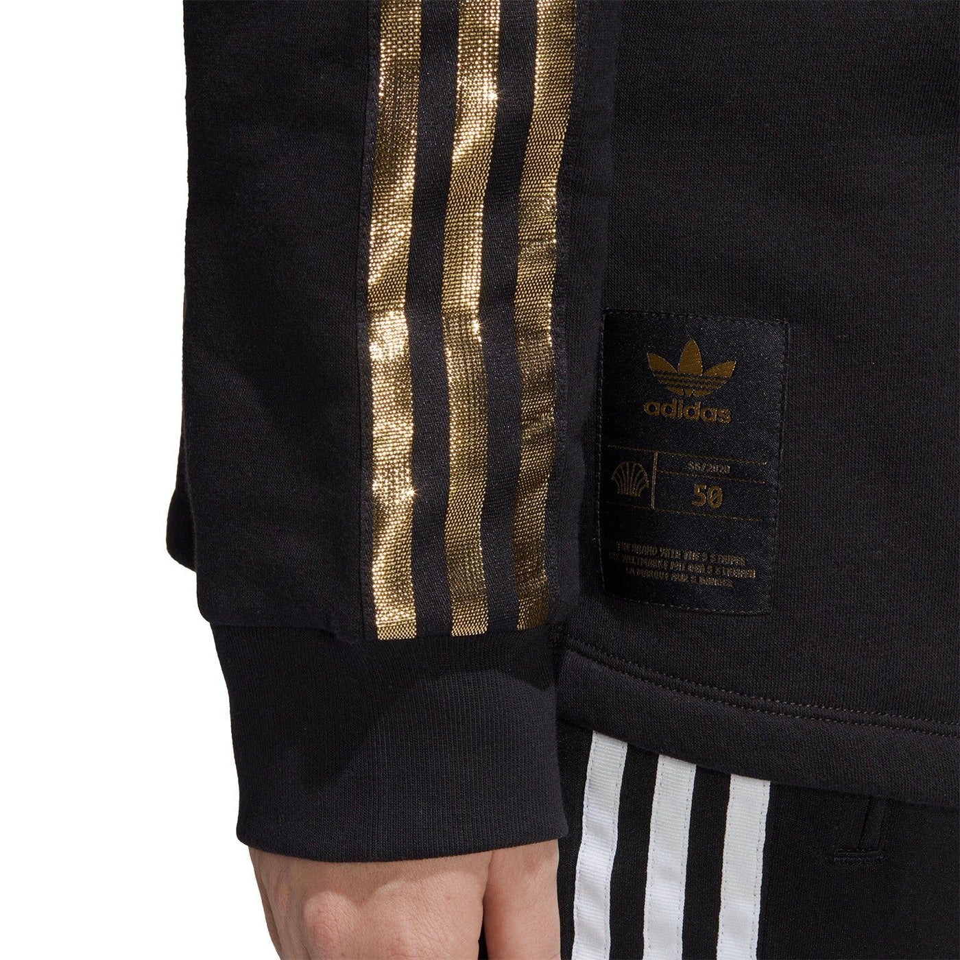 adidas Originals Women s 24K Quarter Zip Sweatshirt Black Gold ViaductClothing