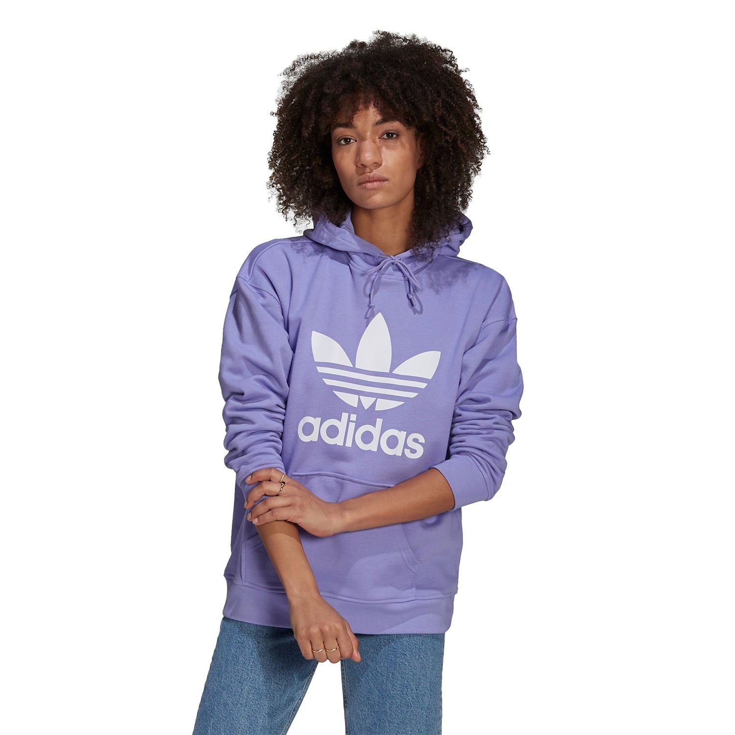 adidas Originals Women's Adicolor Trefoil Hoodie - Purple - ViaductClothing -  -  