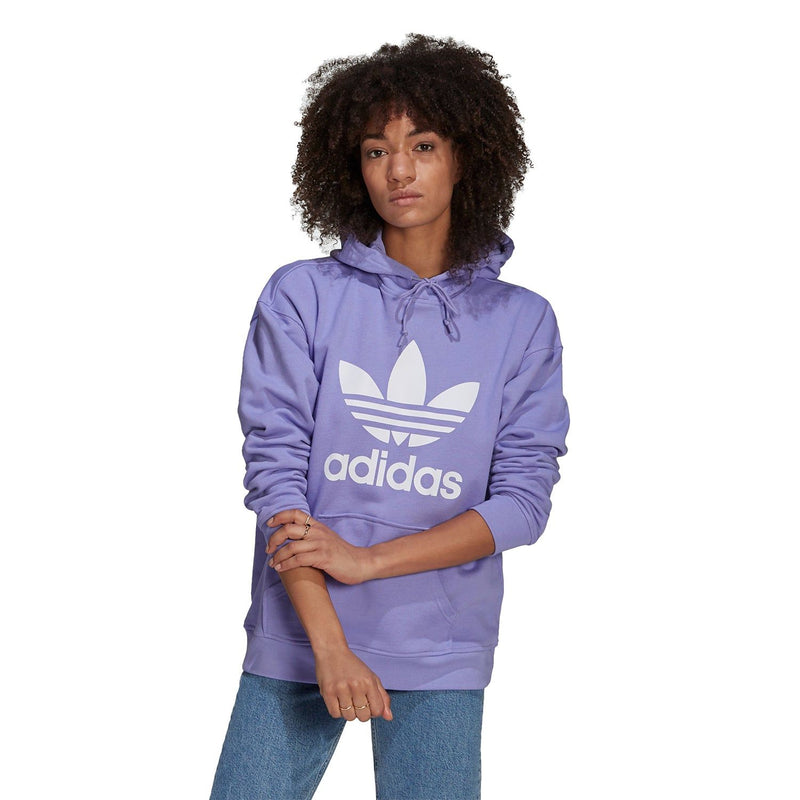 adidas Originals Women s Adicolor Trefoil Hoodie Purple GN2953 ViaductClothing