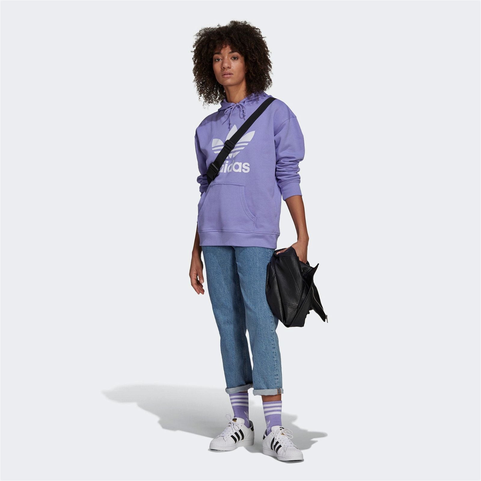 adidas Originals Women's Adicolor Trefoil Hoodie - Purple - ViaductClothing -  -  
