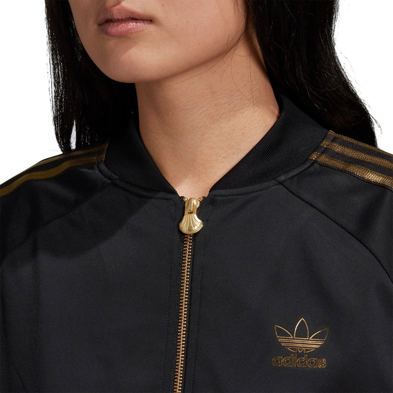 adidas Originals Women s SST 2.0 Track Jacket Black Gold ViaductClothing