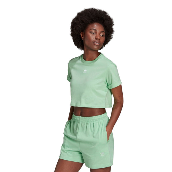 adidas Originals Womens Adicolor Essentials Cropped Tee Glory Mint ViaductClothing