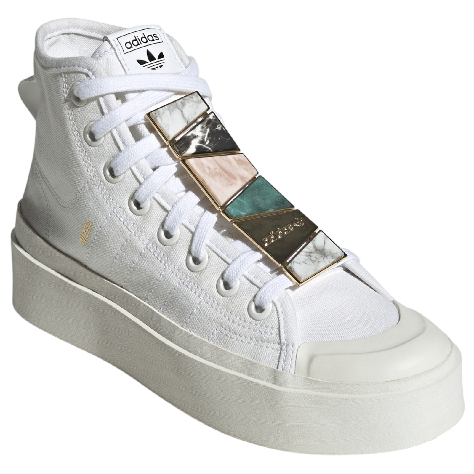 adidas Originals Womens Nizza Bonega Mid Trainers - White - ViaductClothing -  -  