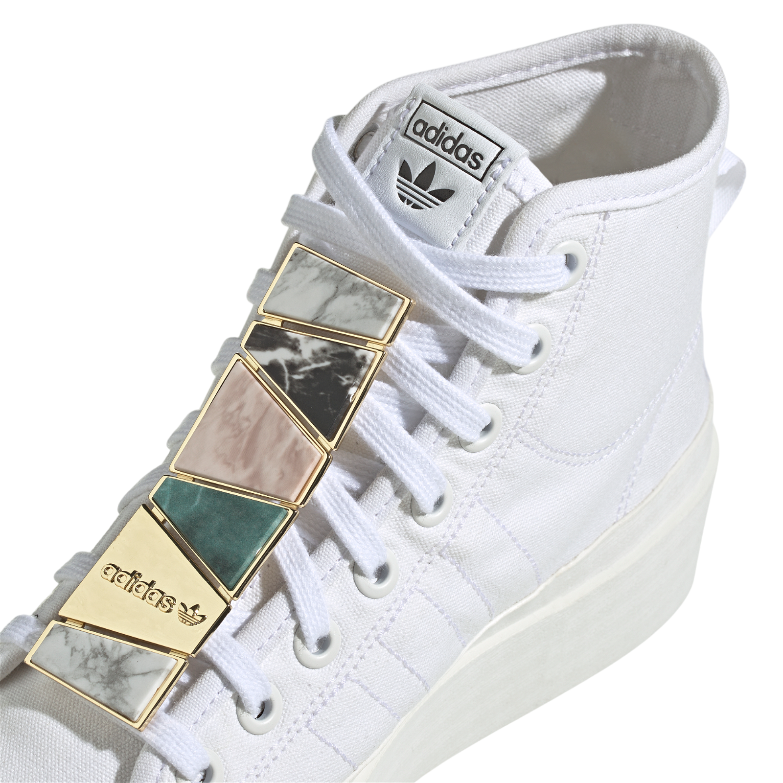 adidas Originals Womens Nizza Bonega Mid Trainers - White - ViaductClothing -  -  