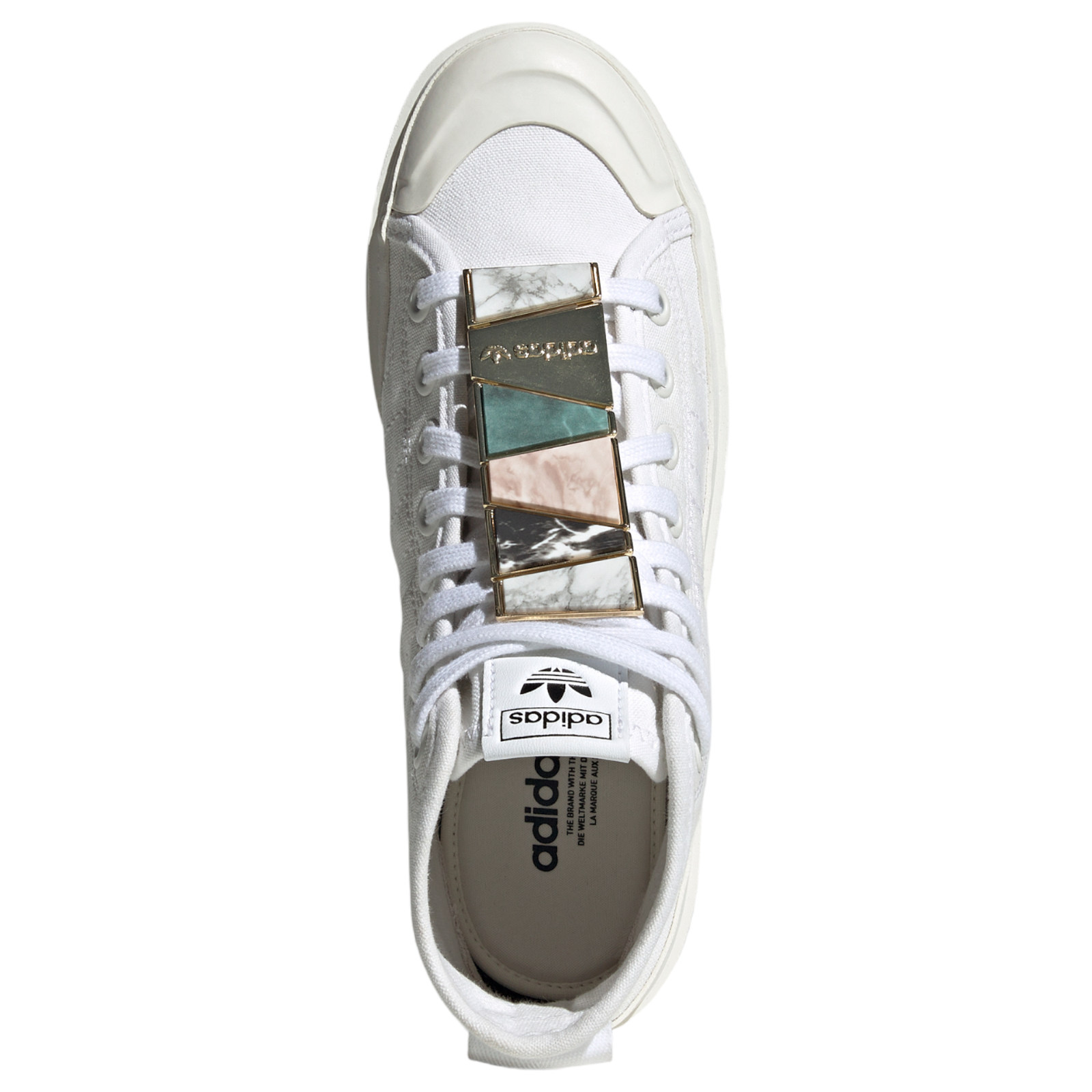 adidas Originals Womens Nizza Bonega Mid Trainers - White - ViaductClothing -  -  
