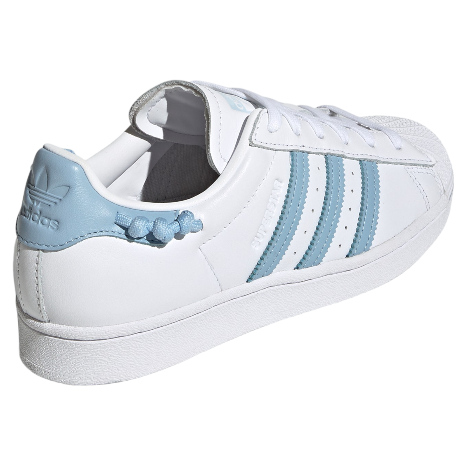 adidas Originals Womens Superstar Knotted Rope Shoes - White Clear Sky - ViaductClothing -  -  