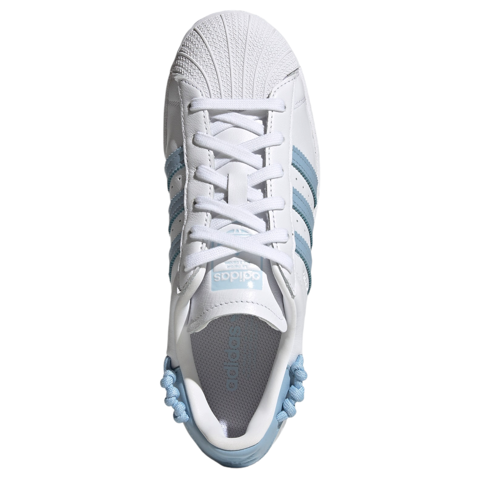 adidas Originals Womens Superstar Knotted Rope Shoes - White Clear Sky - ViaductClothing -  -  