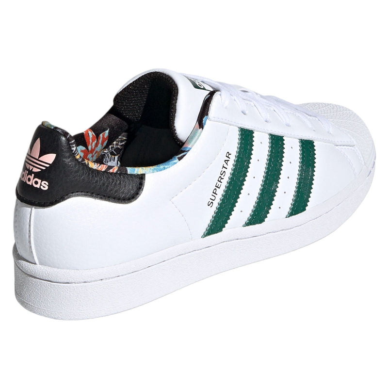 adidas Originals Womens Superstar Shoes Cloud White Green ViaductClothing