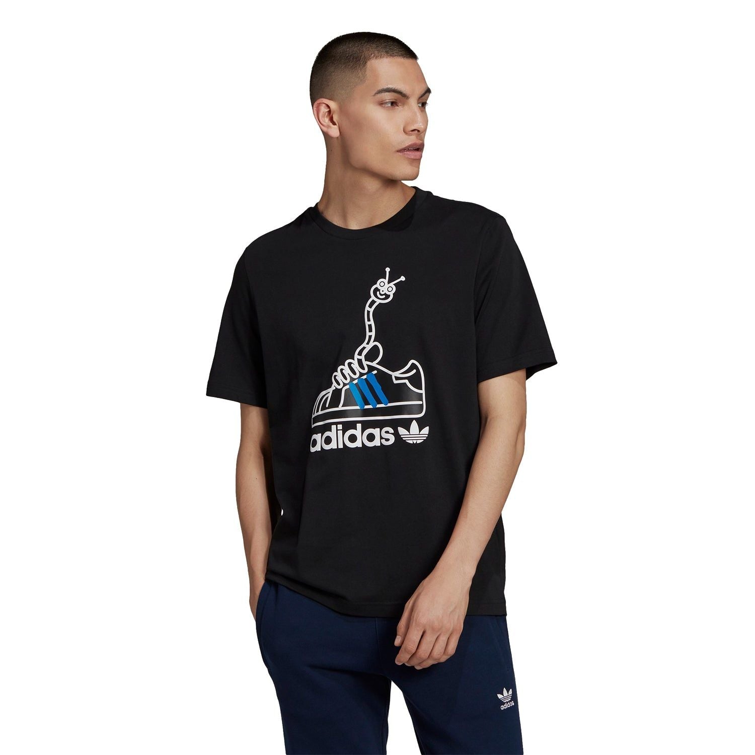 adidas Originals Worm Shoe Print Tee - Black - ViaductClothing -  -  