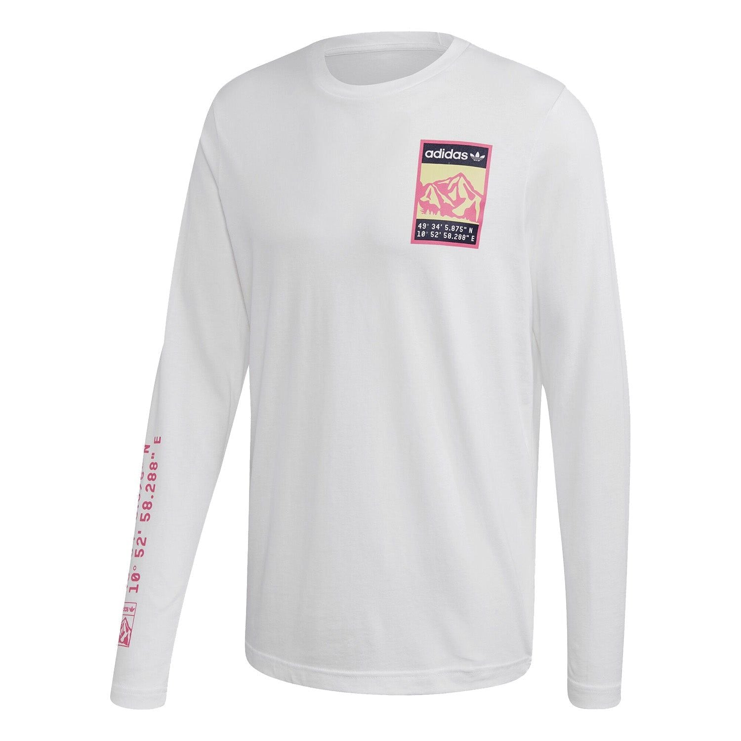 adidas Originals adiplore Long Sleeved Graphic T Shirt - White - ViaductClothing -  -  