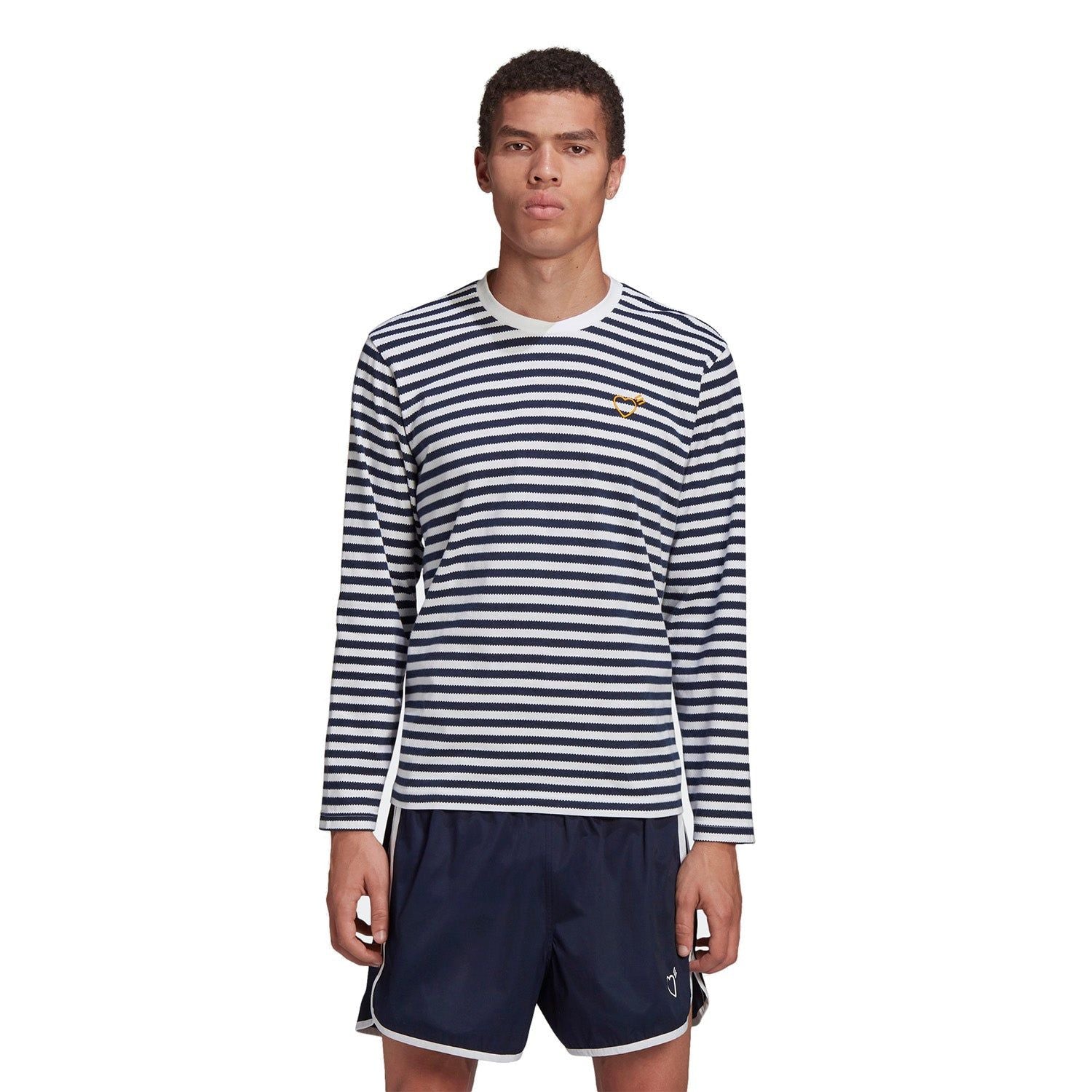 adidas Originals x Human Made Long Sleeve T-Shirt - Navy - ViaductClothing -  -  