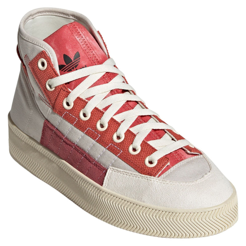 adidas Originals x Parley Nizza Hi Trainers - Chalk White Red - ViaductClothing -  -  