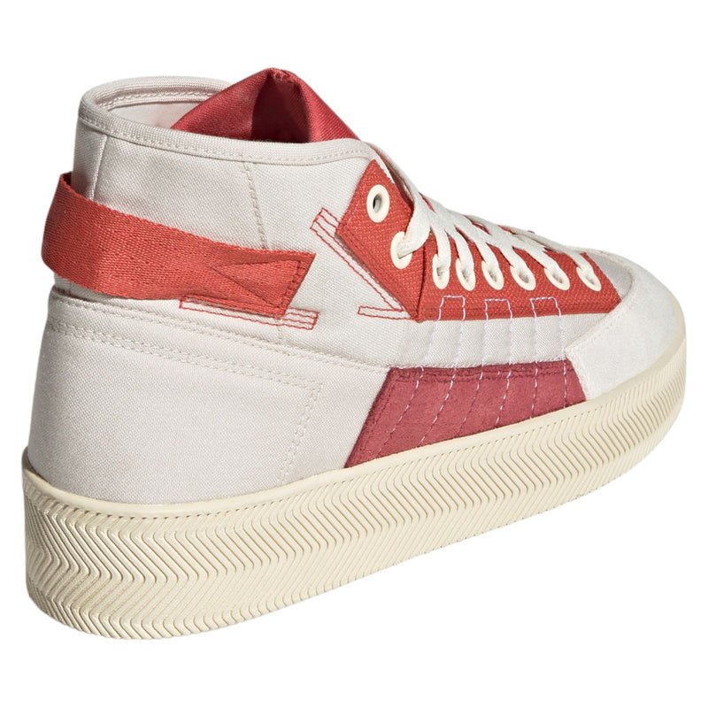 adidas Originals x Parley Nizza Hi Trainers - Chalk White Red - ViaductClothing -  -  